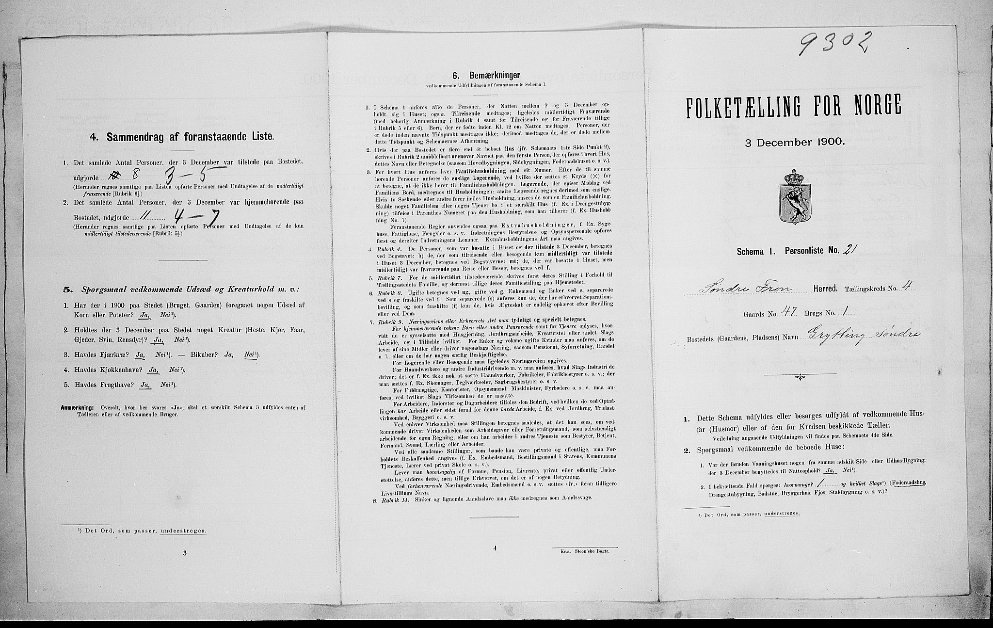 SAH, 1900 census for Sør-Fron, 1900, p. 501