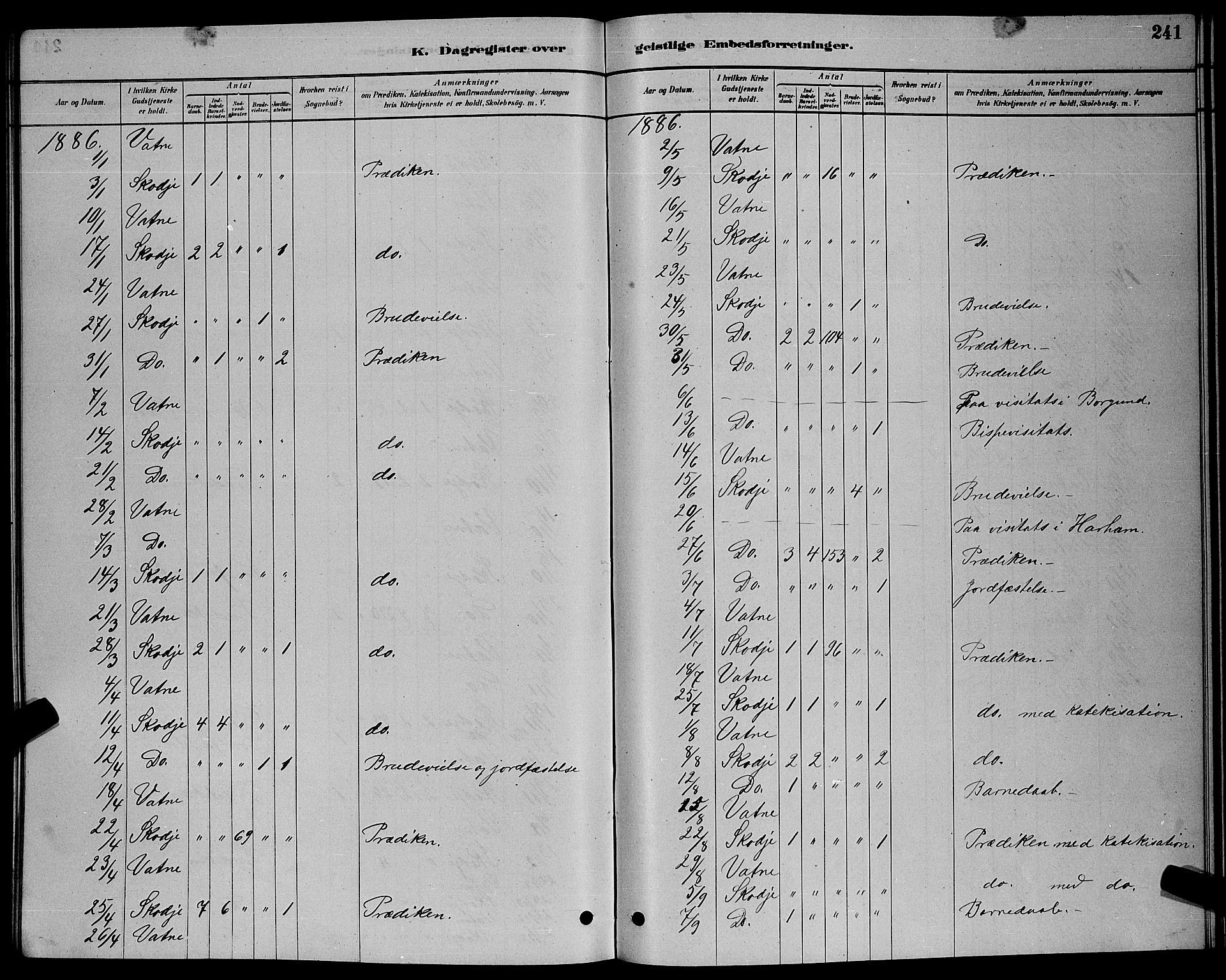 Ministerialprotokoller, klokkerbøker og fødselsregistre - Møre og Romsdal, AV/SAT-A-1454/524/L0365: Parish register (copy) no. 524C06, 1880-1899, p. 241