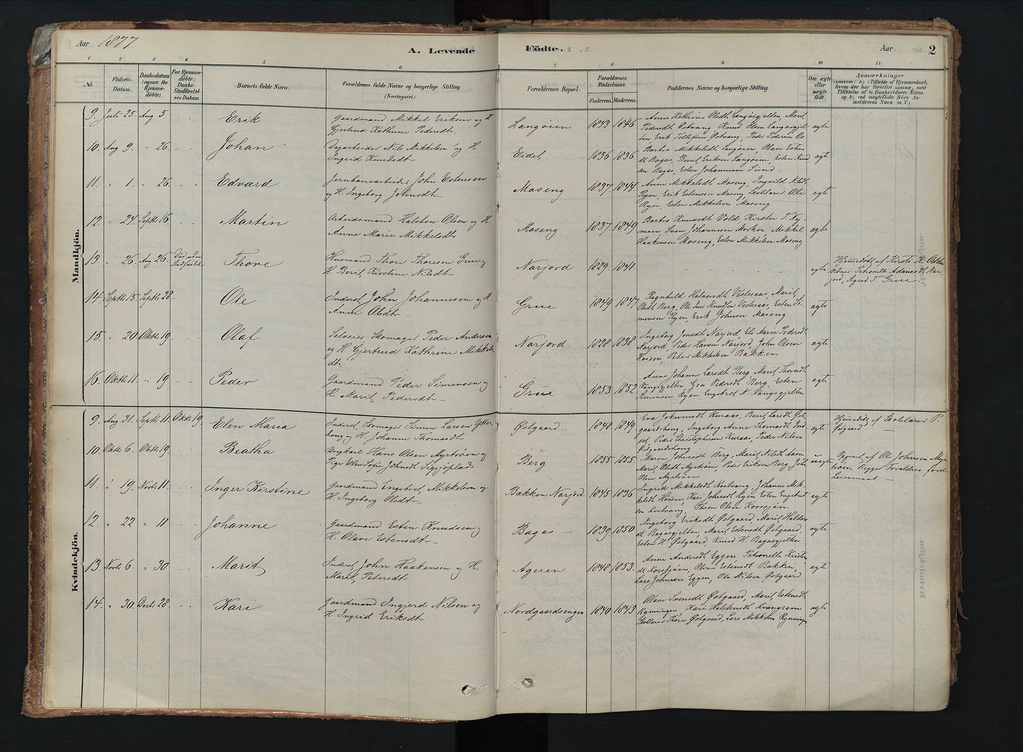 Tolga prestekontor, AV/SAH-PREST-062/K/L0008: Parish register (official) no. 8, 1877-1910, p. 2