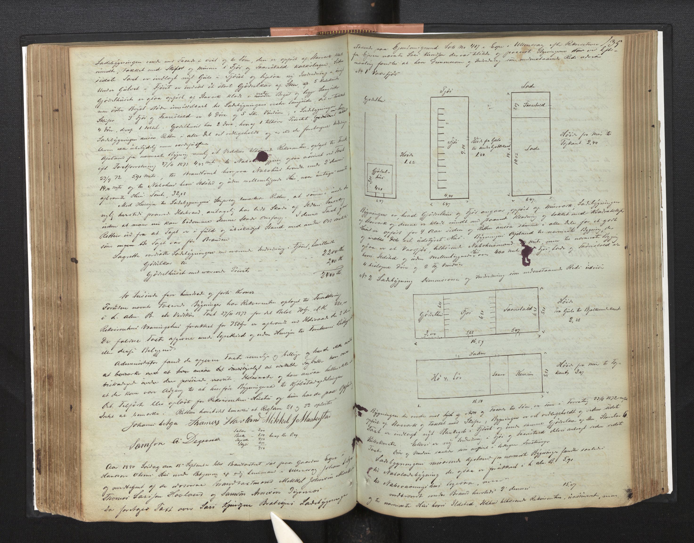 Lensmannen i Ullensvang, AV/SAB-A-35501/0012/L0001: Branntakstprotokoll, 1846-1929, p. 134b-135a