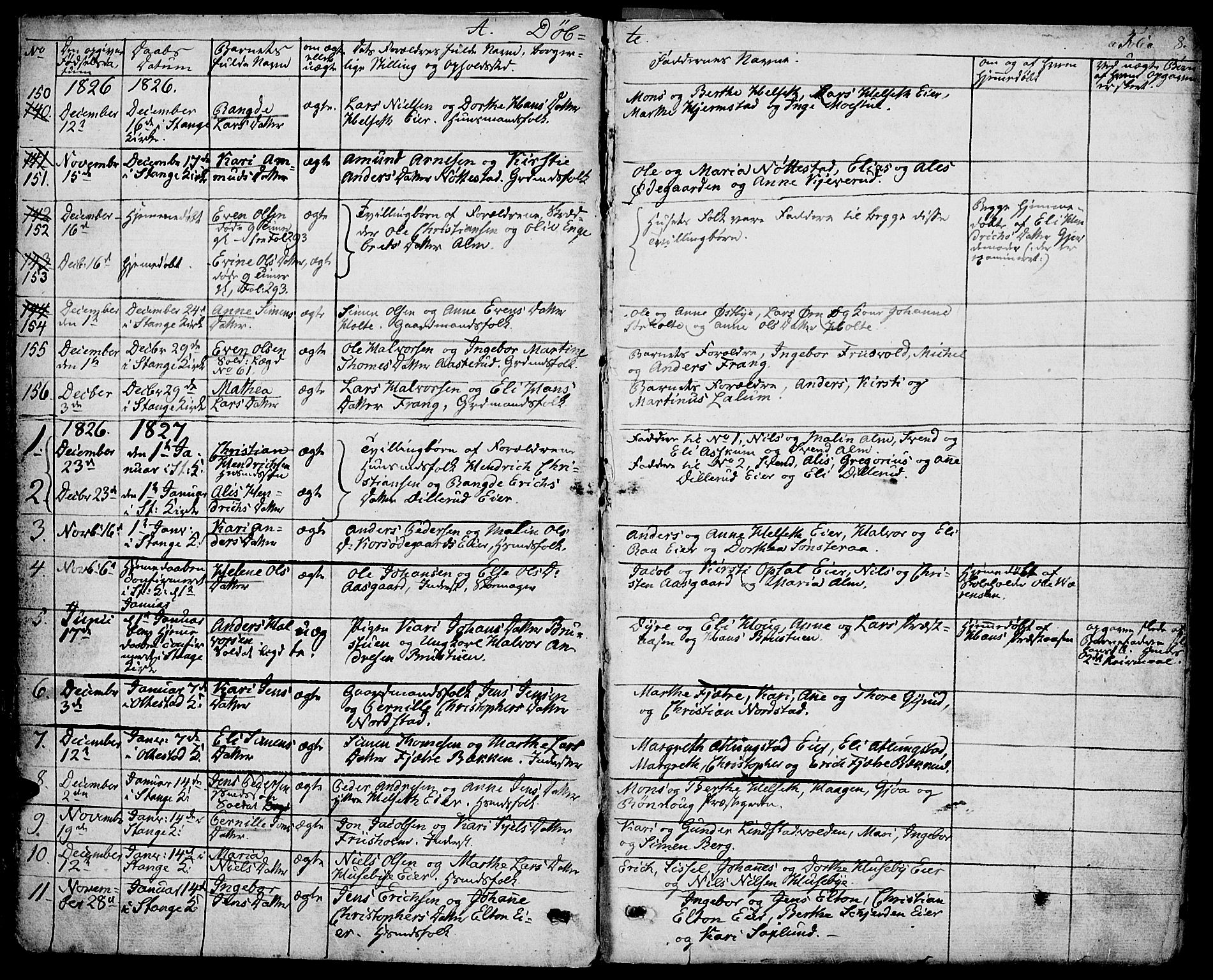 Stange prestekontor, SAH/PREST-002/K/L0009: Parish register (official) no. 9, 1826-1835, p. 8