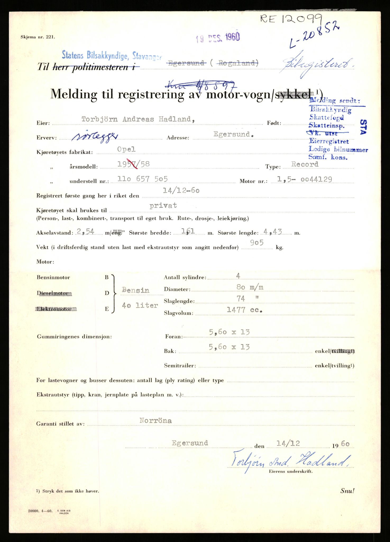 Stavanger trafikkstasjon, AV/SAST-A-101942/0/F/L0037: L-20500 - L-21499, 1930-1971, p. 1223