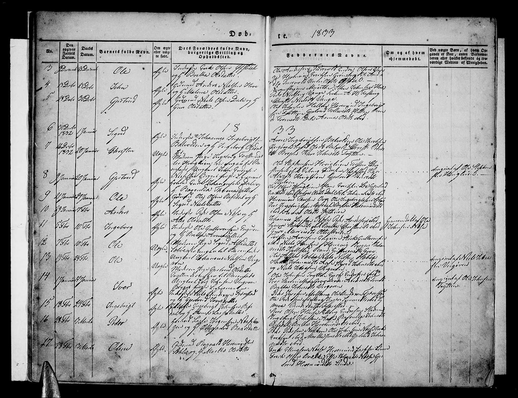 Vik sokneprestembete, AV/SAB-A-81501/H/Haa/Haaa/L0007: Parish register (official) no. A 7, 1831-1845, p. 8