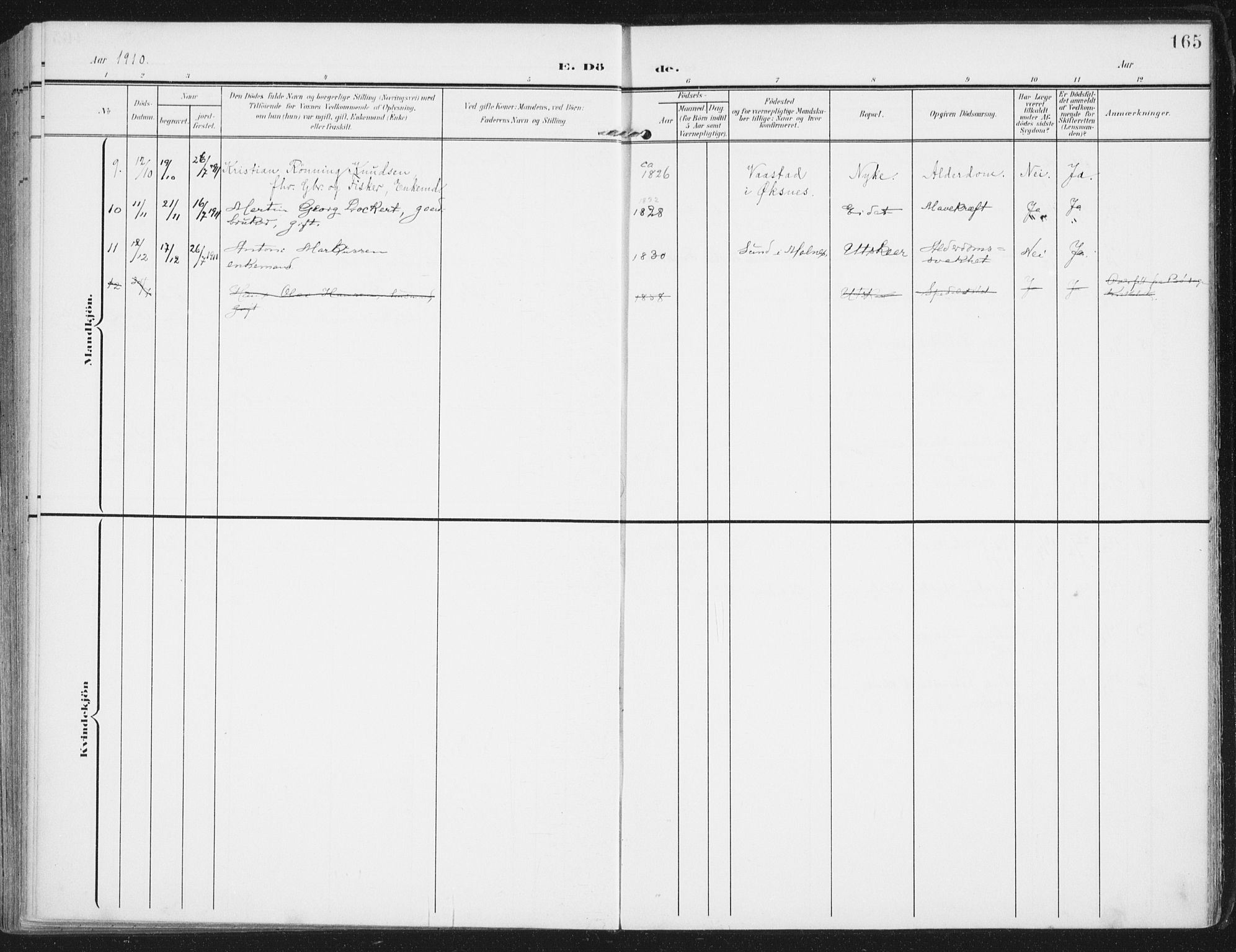Ministerialprotokoller, klokkerbøker og fødselsregistre - Nordland, SAT/A-1459/892/L1321: Parish register (official) no. 892A02, 1902-1918, p. 165