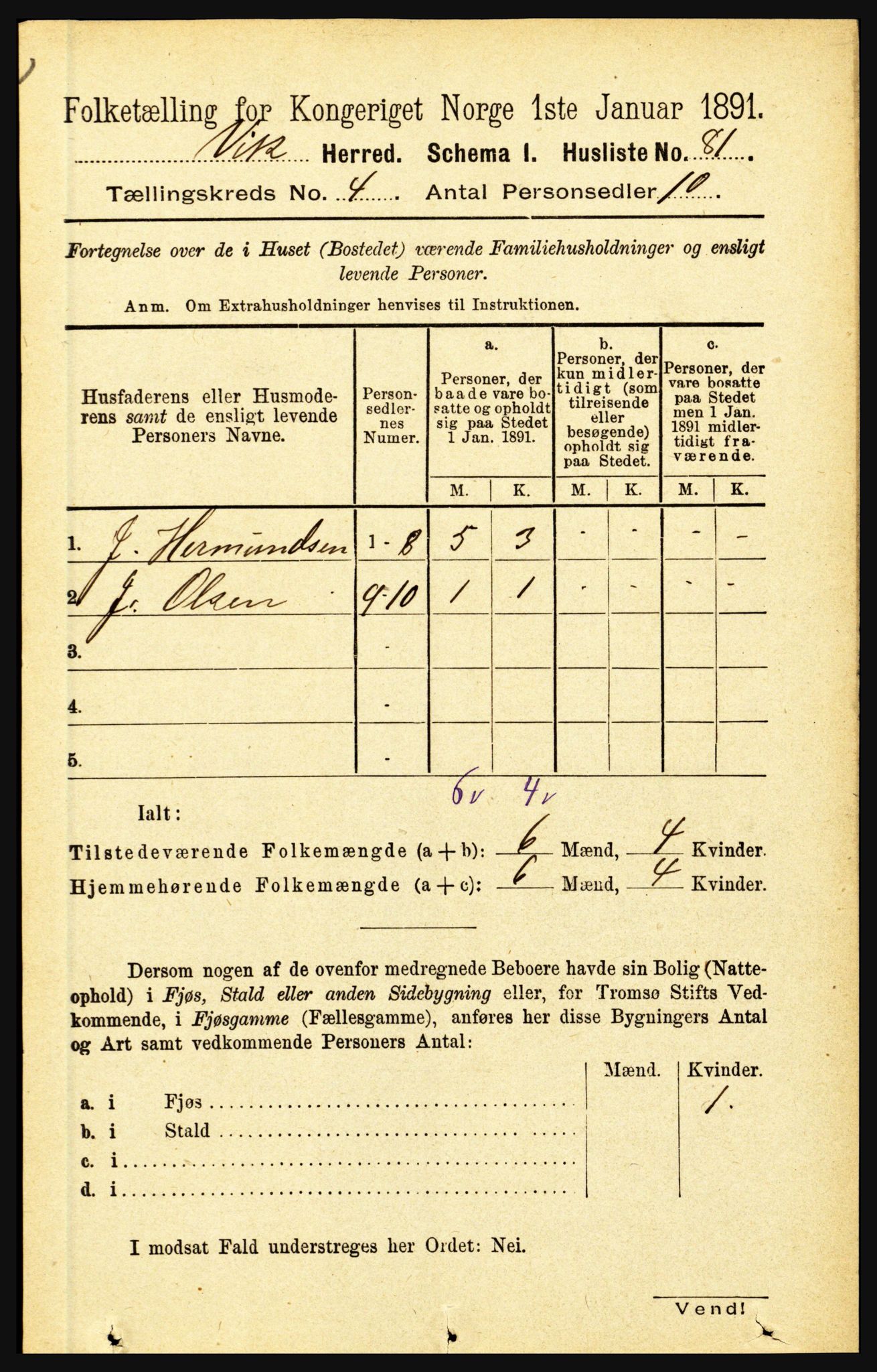 RA, 1891 census for 1417 Vik, 1891, p. 1793