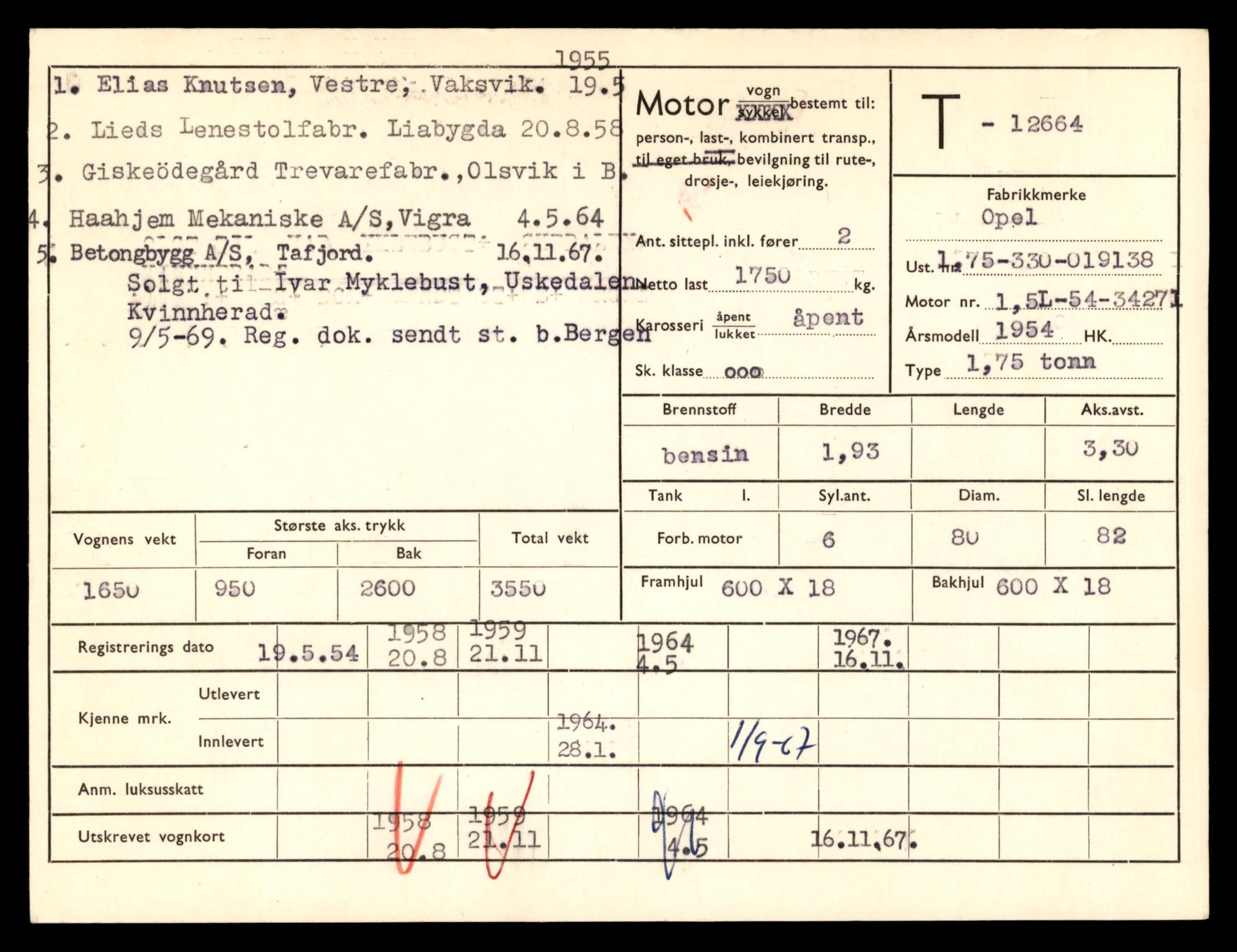 Møre og Romsdal vegkontor - Ålesund trafikkstasjon, AV/SAT-A-4099/F/Fe/L0035: Registreringskort for kjøretøy T 12653 - T 12829, 1927-1998, p. 188