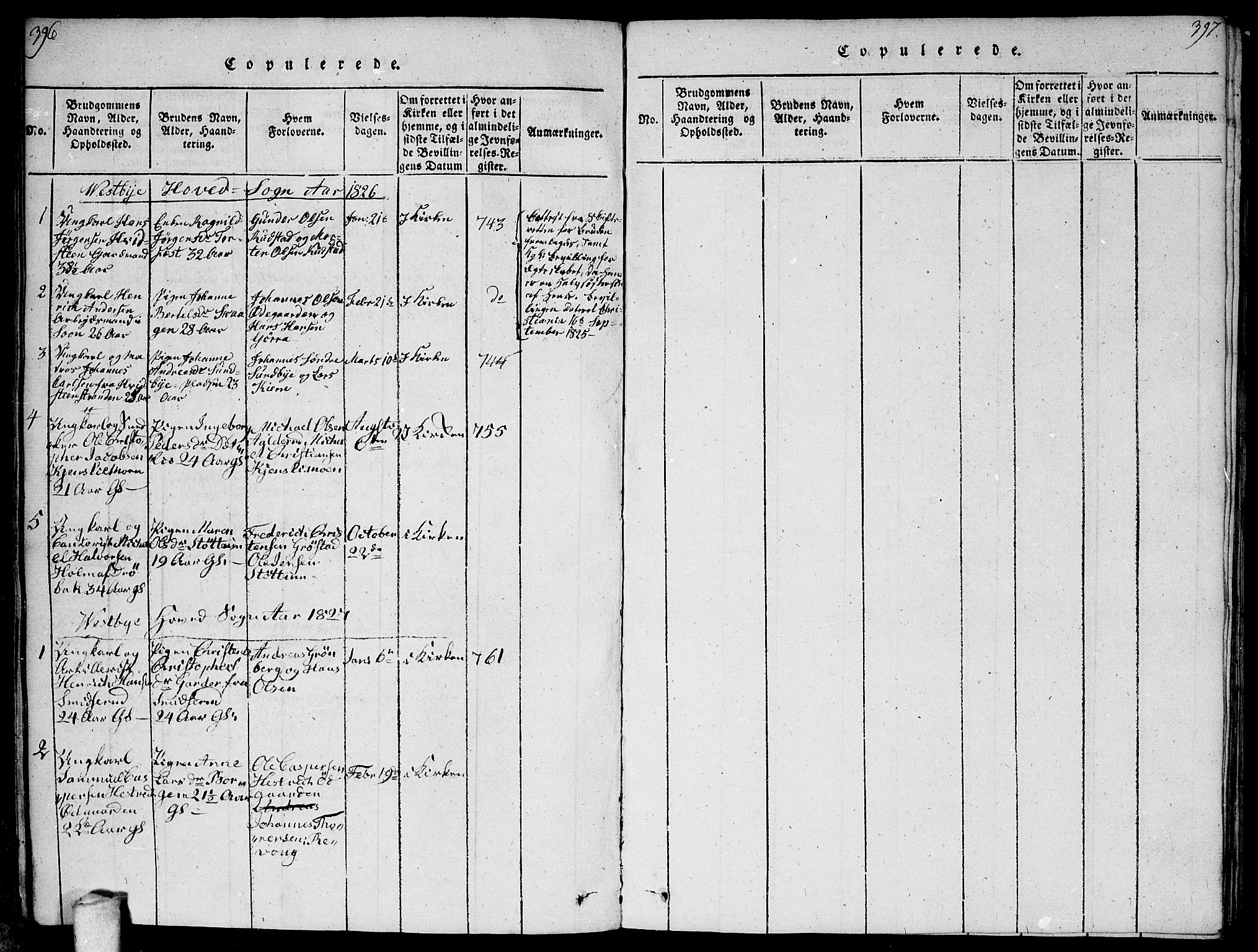 Vestby prestekontor Kirkebøker, AV/SAO-A-10893/F/Fa/L0005: Parish register (official) no. I 5, 1814-1827, p. 396-397