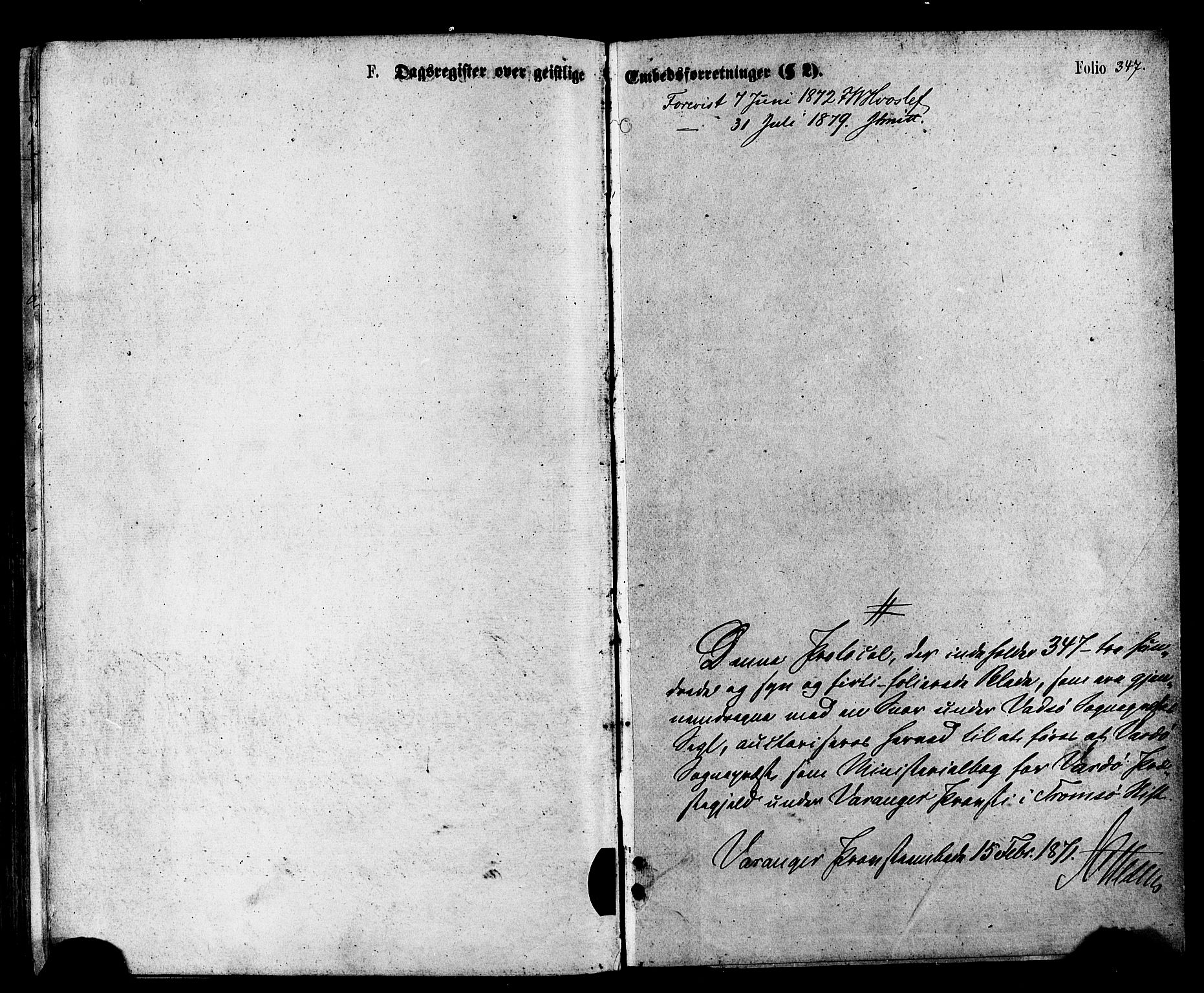 Vardø sokneprestkontor, SATØ/S-1332/H/Ha/L0005kirke: Parish register (official) no. 5, 1872-1878, p. 347