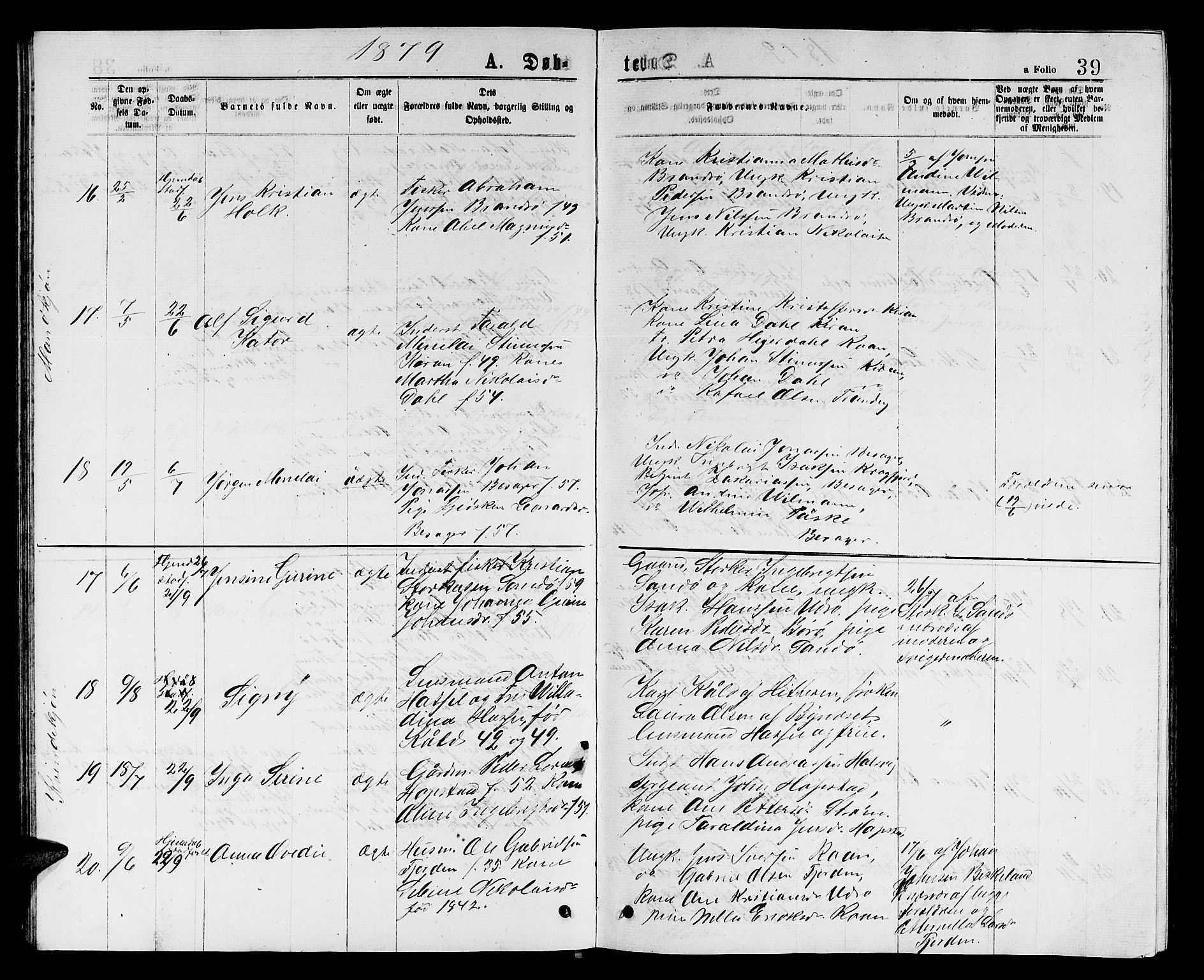 Ministerialprotokoller, klokkerbøker og fødselsregistre - Sør-Trøndelag, AV/SAT-A-1456/657/L0715: Parish register (copy) no. 657C02, 1873-1888, p. 39