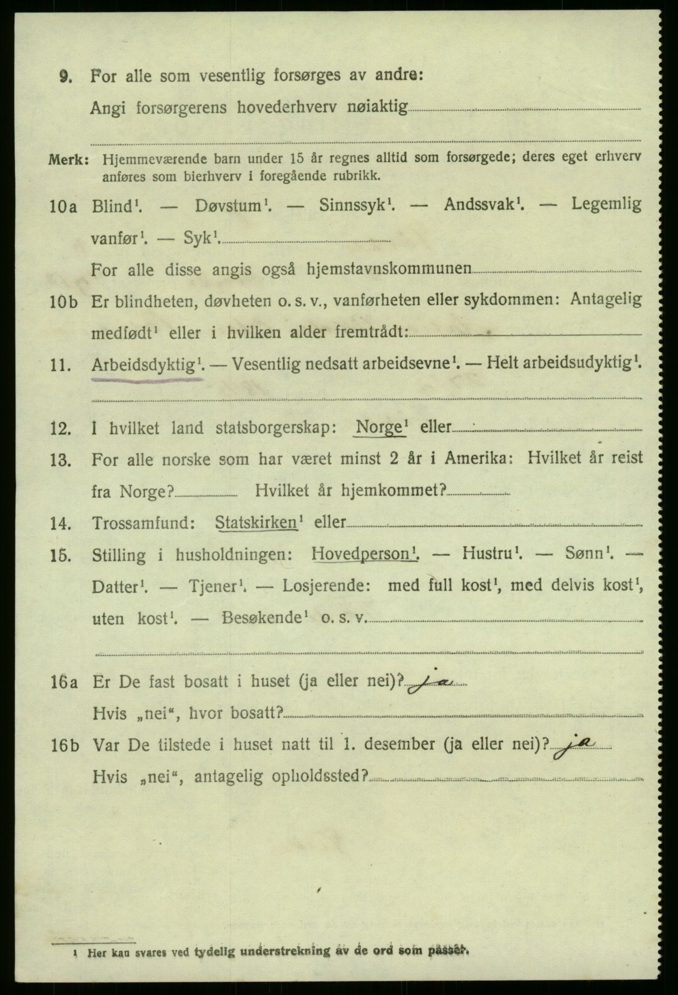 SAB, 1920 census for Førde, 1920, p. 2401