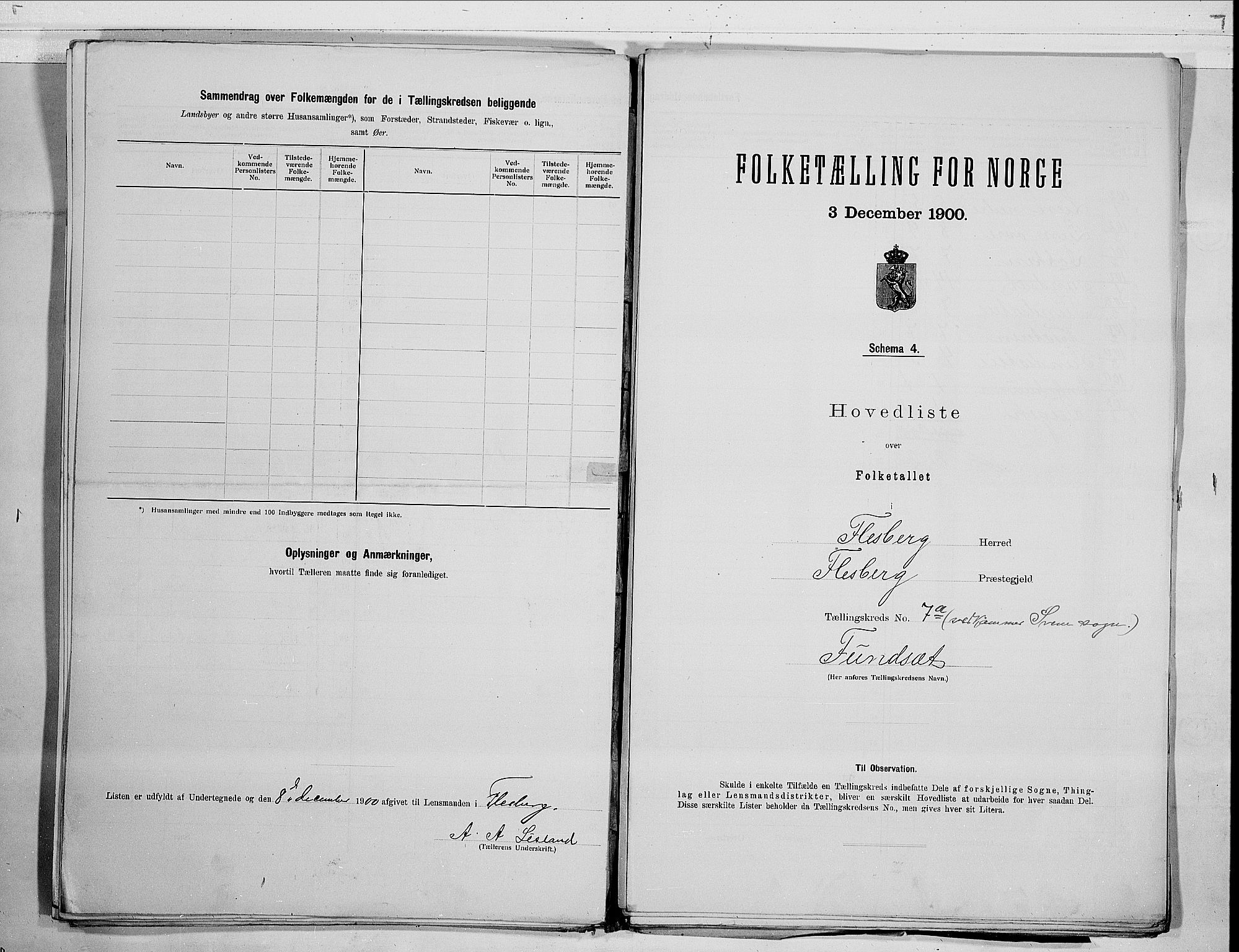 RA, 1900 census for Flesberg, 1900, p. 16