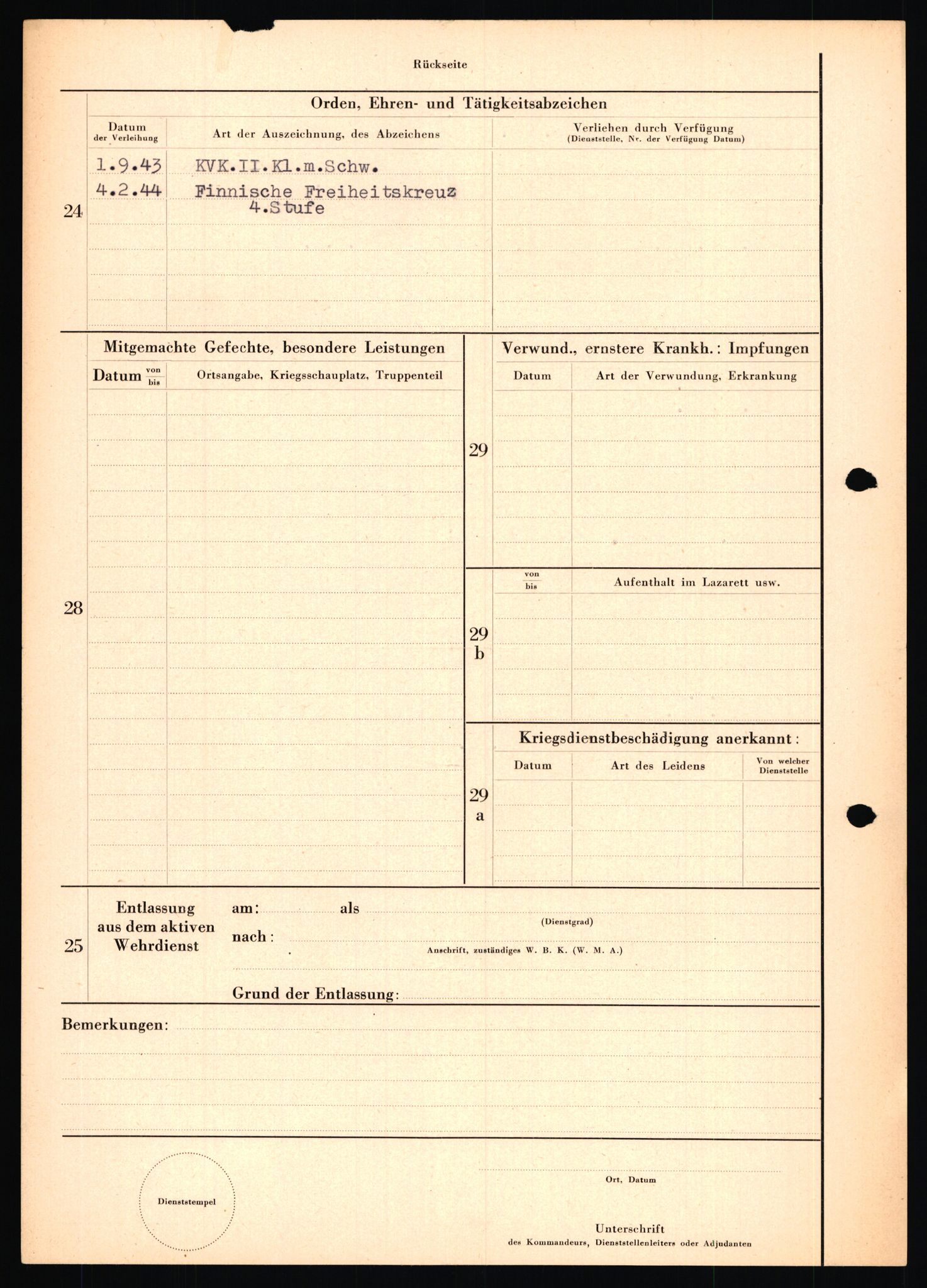Forsvarets Overkommando. 2 kontor. Arkiv 11.4. Spredte tyske arkivsaker, AV/RA-RAFA-7031/D/Dar/Dara/L0019: Personalbøker og diverse, 1940-1945, p. 541