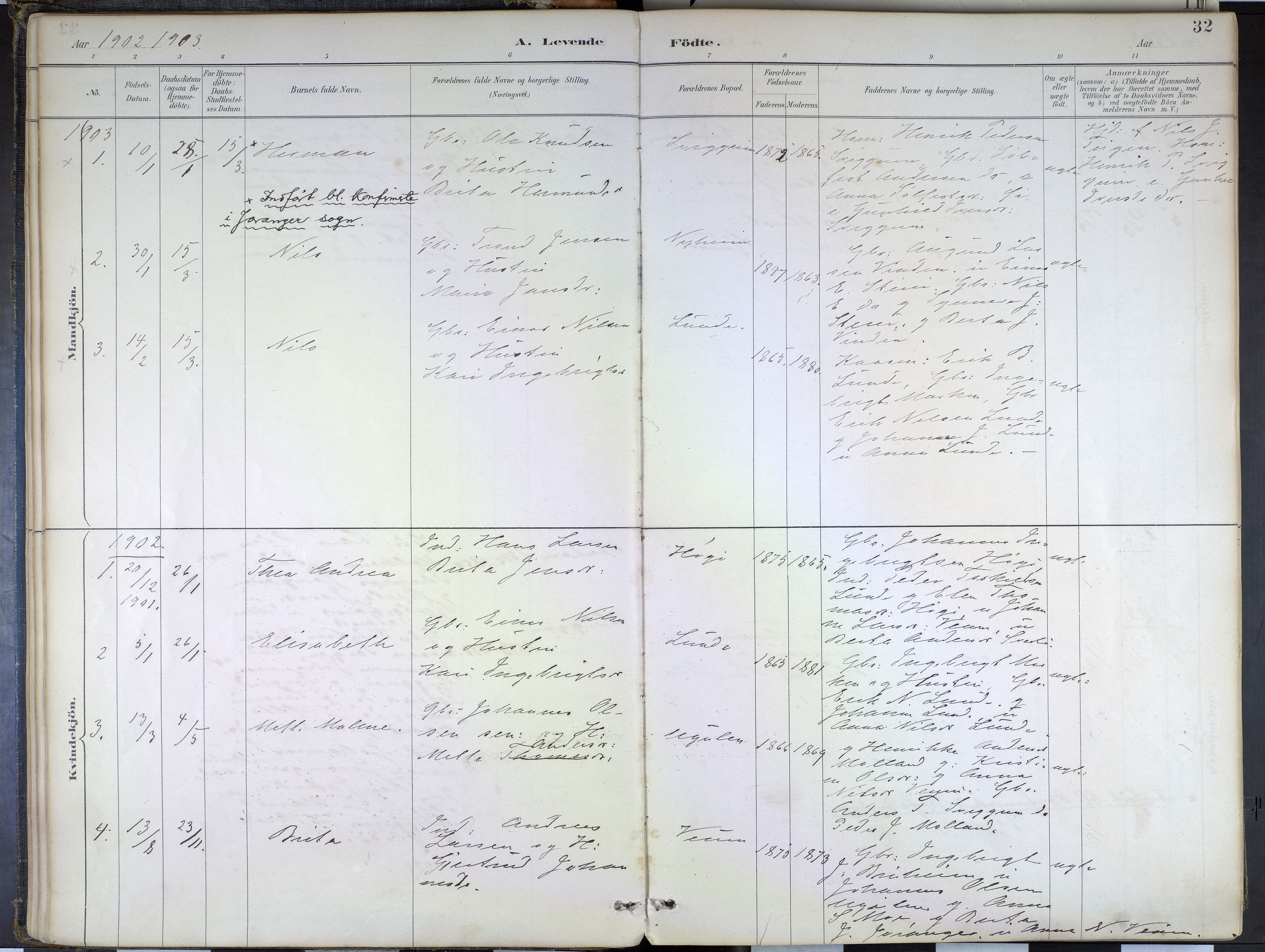 Hafslo sokneprestembete, SAB/A-80301/H/Haa/Haad/L0001: Parish register (official) no. D 1, 1886-1934, p. 32