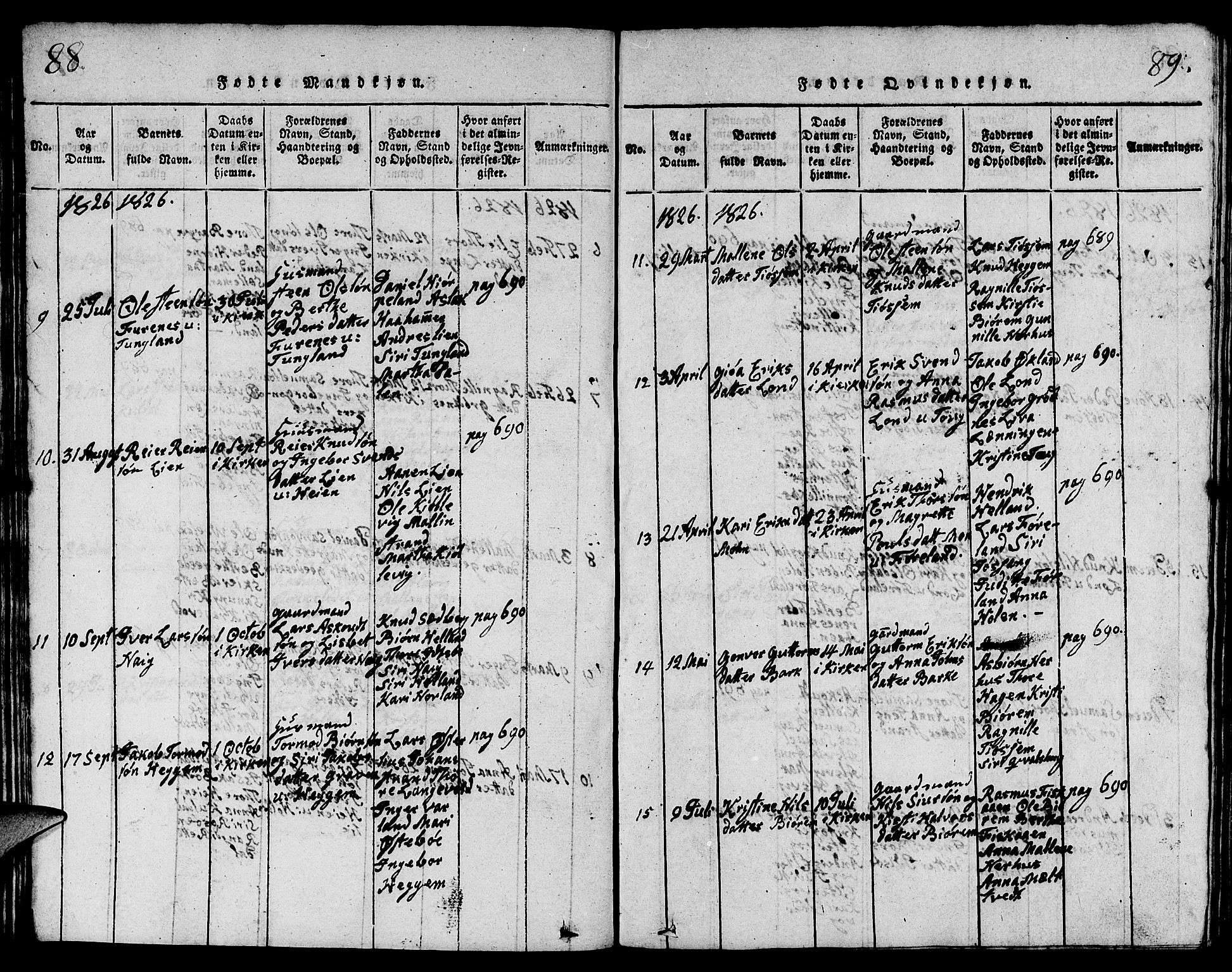 Strand sokneprestkontor, AV/SAST-A-101828/H/Ha/Hab/L0001: Parish register (copy) no. B 1, 1816-1854, p. 88-89