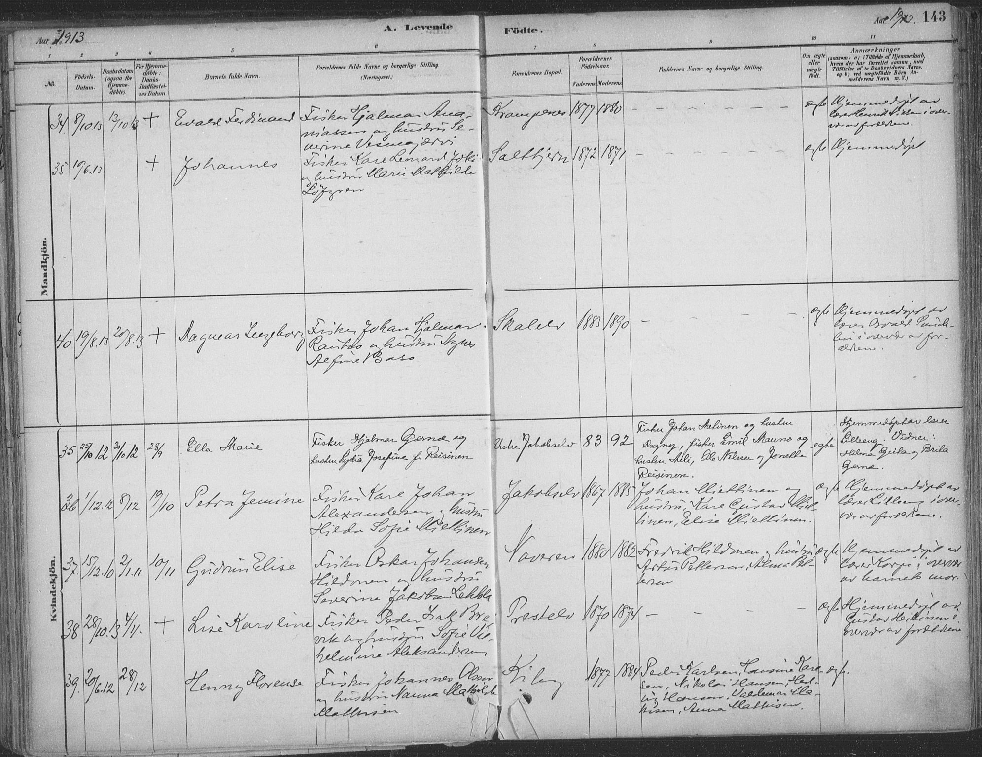 Vadsø sokneprestkontor, SATØ/S-1325/H/Ha/L0009kirke: Parish register (official) no. 9, 1881-1917, p. 143