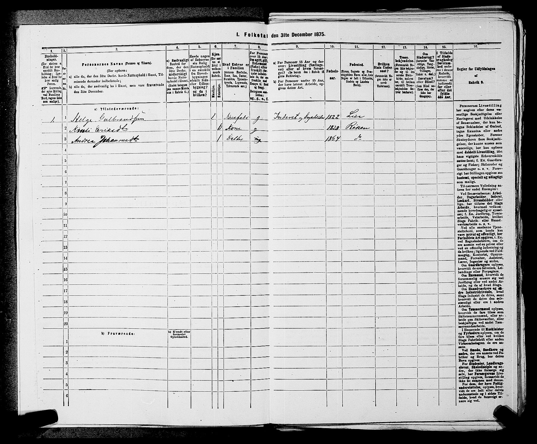 SAKO, 1875 census for 0627P Røyken, 1875, p. 62