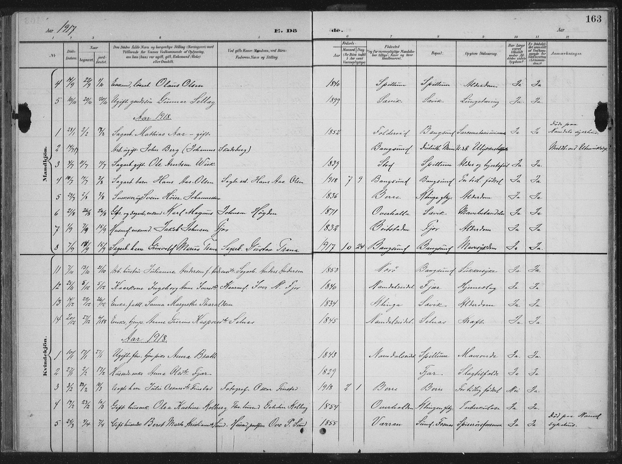 Ministerialprotokoller, klokkerbøker og fødselsregistre - Nord-Trøndelag, AV/SAT-A-1458/770/L0591: Parish register (copy) no. 770C02, 1902-1940, p. 163