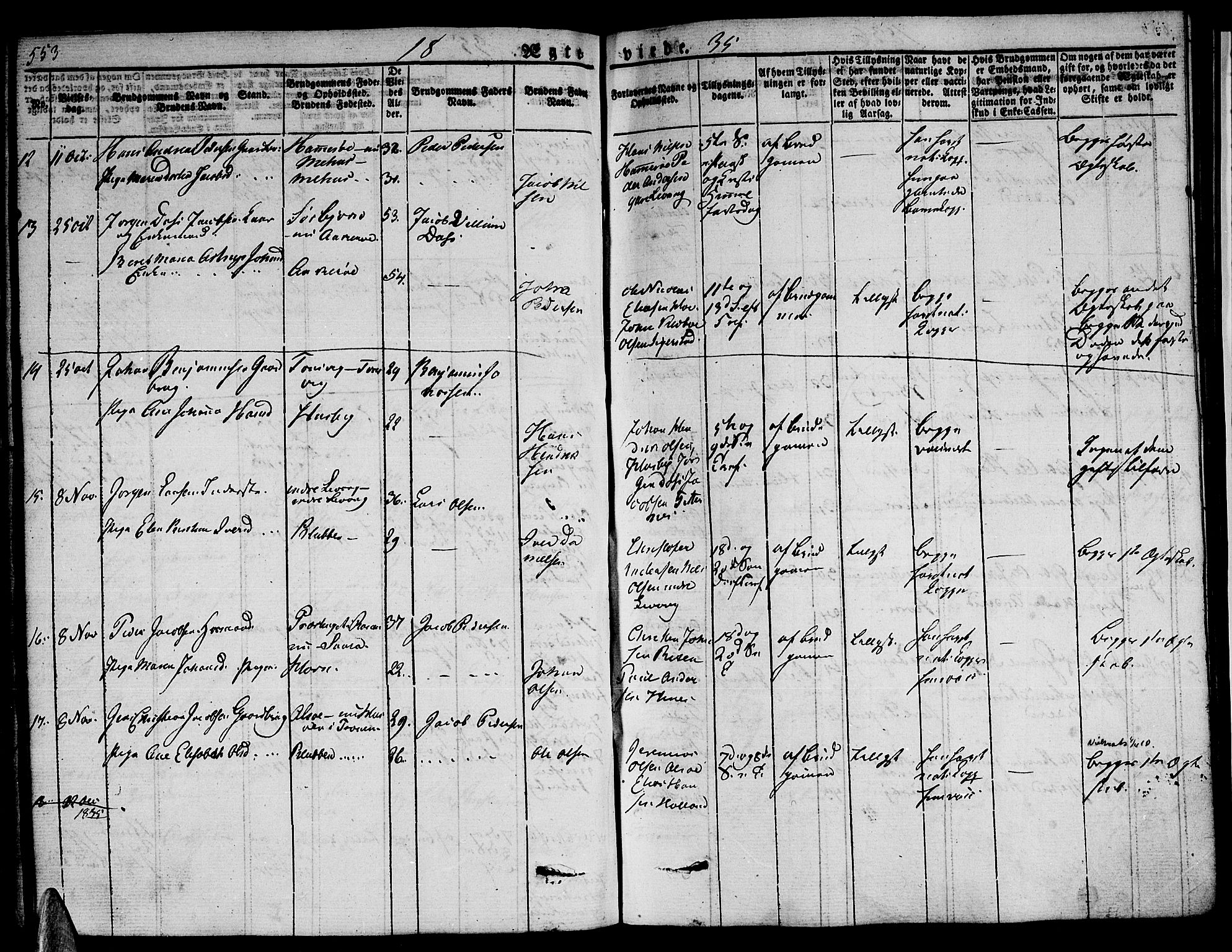 Ministerialprotokoller, klokkerbøker og fødselsregistre - Nordland, AV/SAT-A-1459/838/L0548: Parish register (official) no. 838A06, 1829-1839, p. 553-554