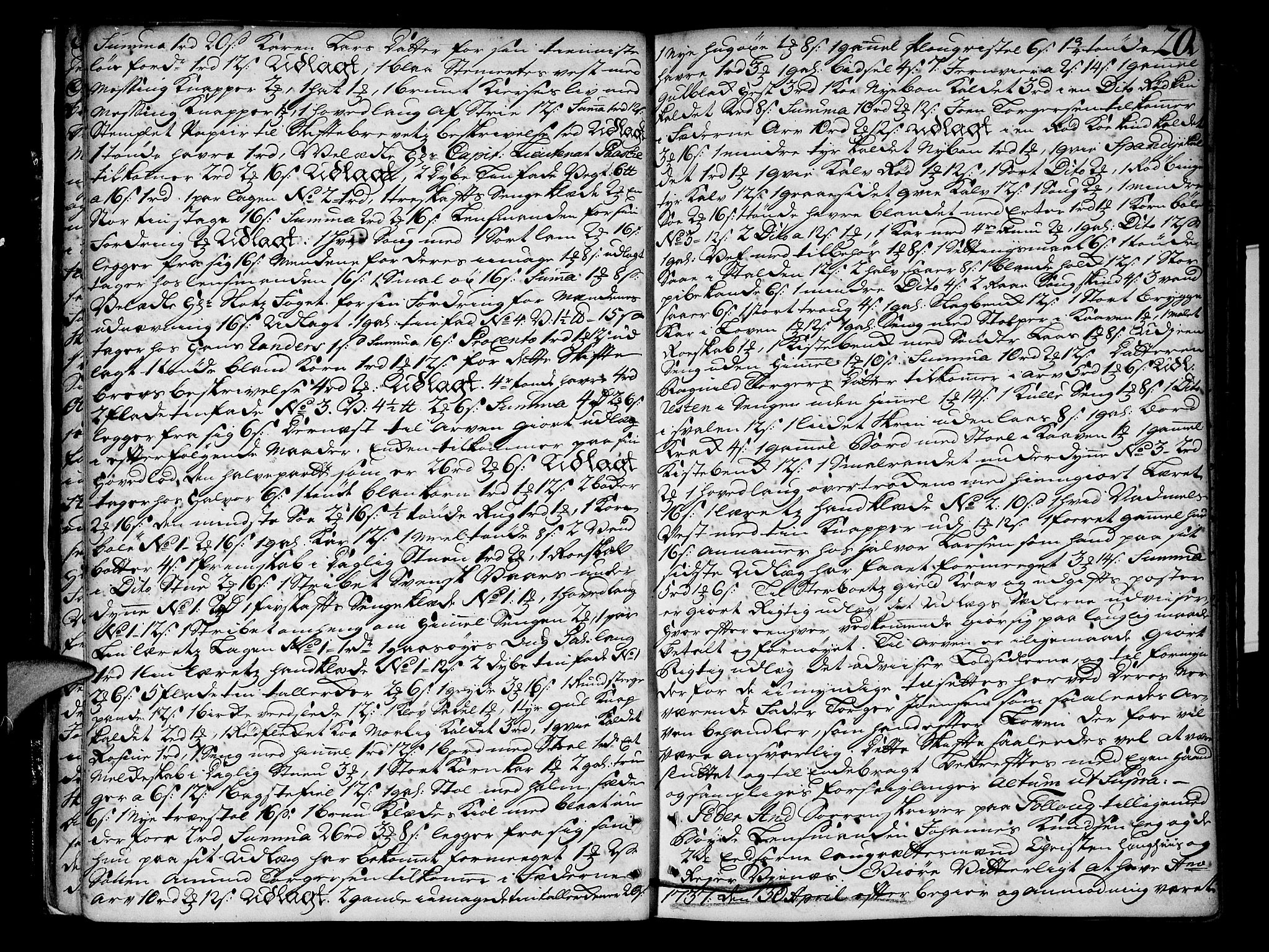 Follo sorenskriveri, SAO/A-10274/H/Hb/L0004: Skifteprotokoll, 1737-1743, p. 19b-20a