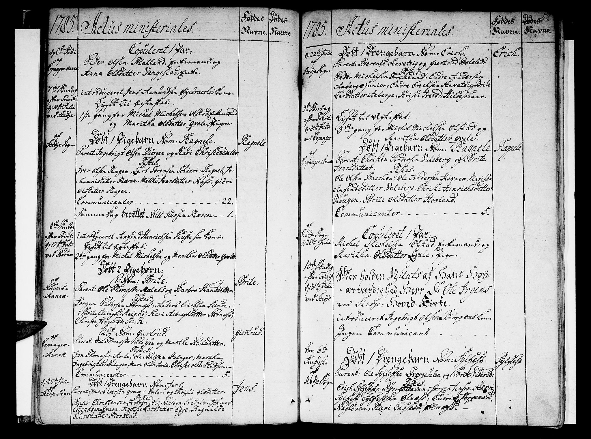 Sogndal sokneprestembete, SAB/A-81301/H/Haa/Haaa/L0007: Parish register (official) no. A 7, 1782-1795, p. 52