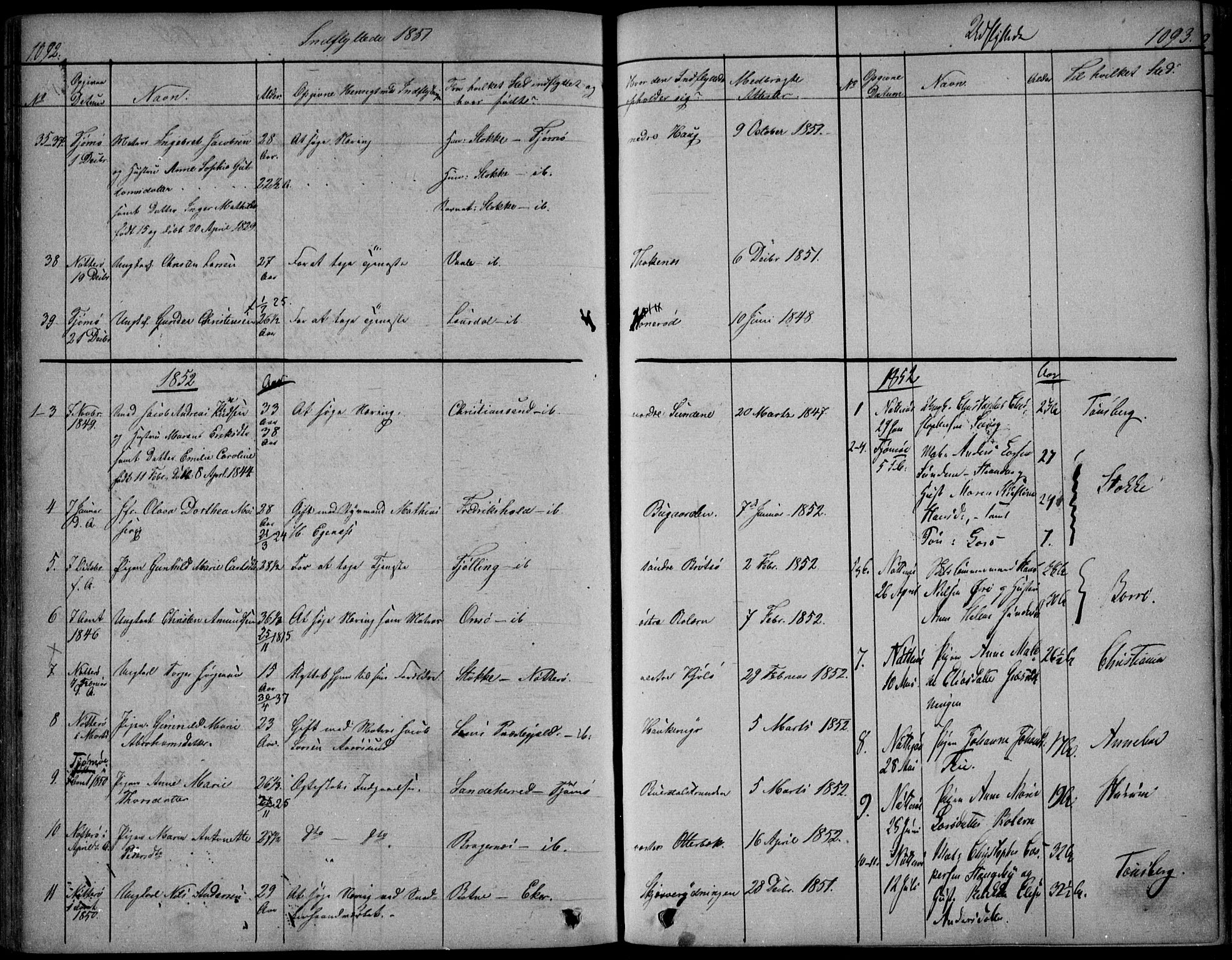 Nøtterøy kirkebøker, SAKO/A-354/F/Fa/L0005: Parish register (official) no. I 5, 1839-1852, p. 1092-1093