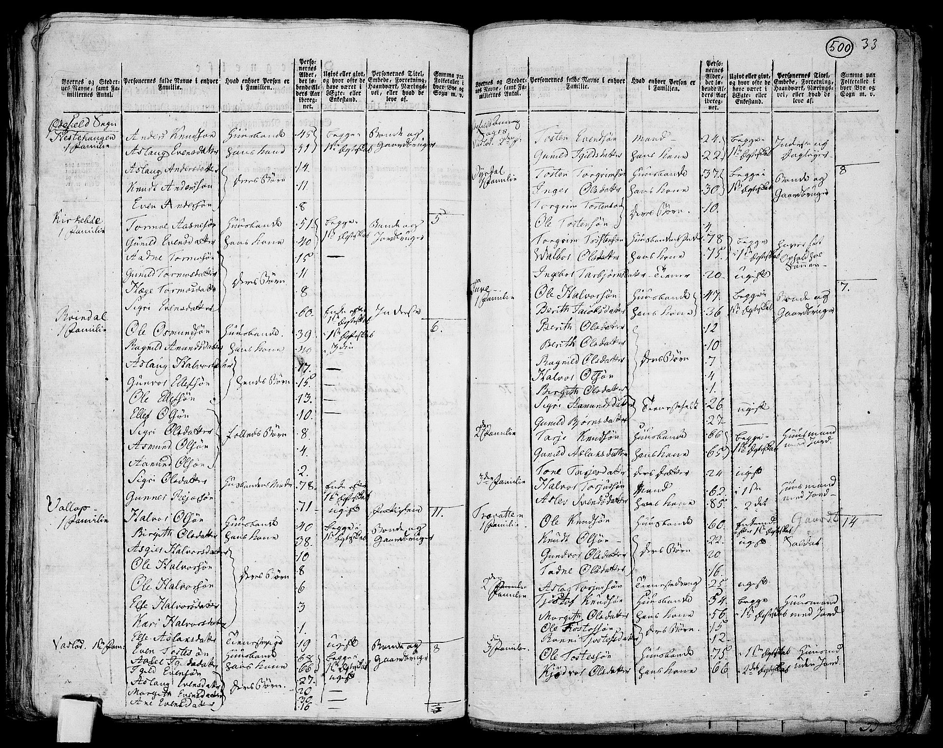 RA, 1801 census for 0833P Lårdal, 1801, p. 499b-500a