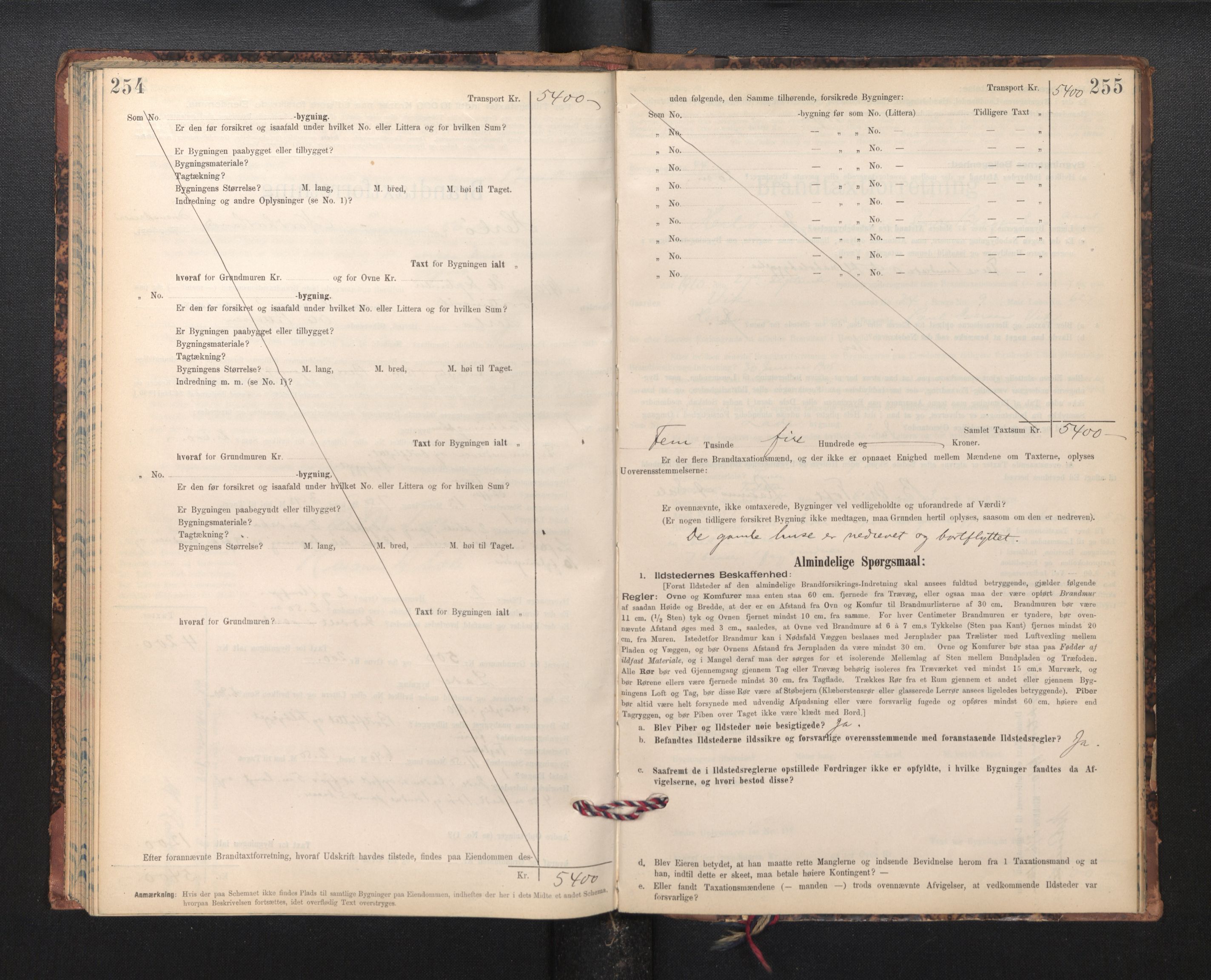 Lensmannen i Herdla, SAB/A-32901/0012/L0003:  Branntakstprotokoll skjematakst, 1897-1916, p. 254-255