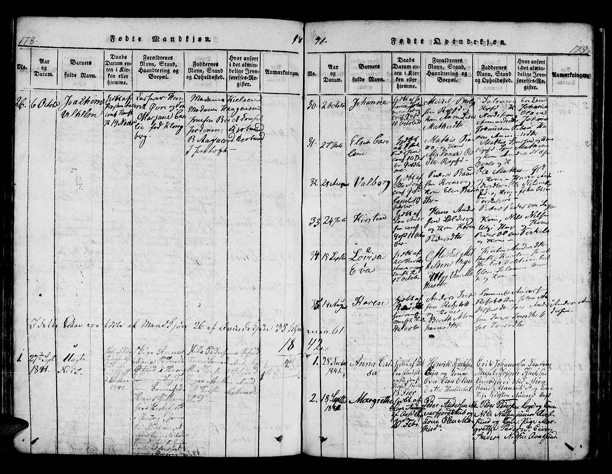 Hammerfest sokneprestkontor, SATØ/S-1347/H/Ha/L0003.kirke: Parish register (official) no. 3, 1821-1842, p. 178-179