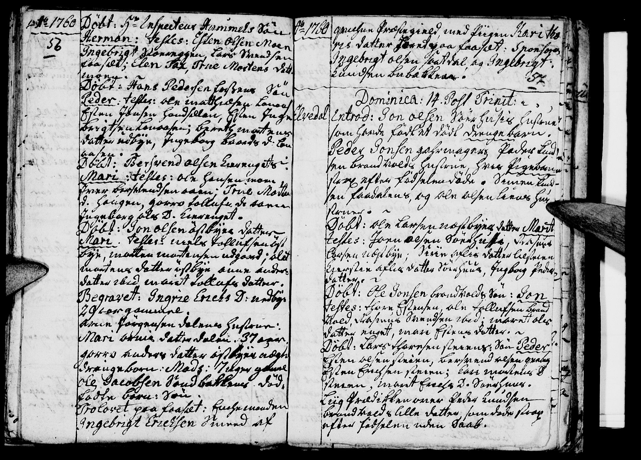 Tynset prestekontor, SAH/PREST-058/H/Ha/Haa/L0003: Parish register (official) no. 3, 1758-1762, p. 56-57