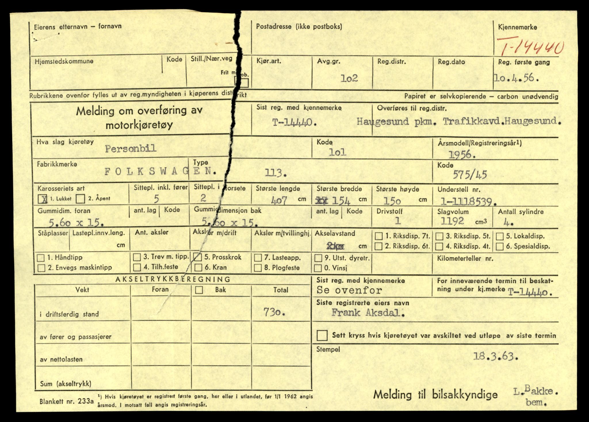 Møre og Romsdal vegkontor - Ålesund trafikkstasjon, AV/SAT-A-4099/F/Fe/L0045: Registreringskort for kjøretøy T 14320 - T 14444, 1927-1998, p. 3148