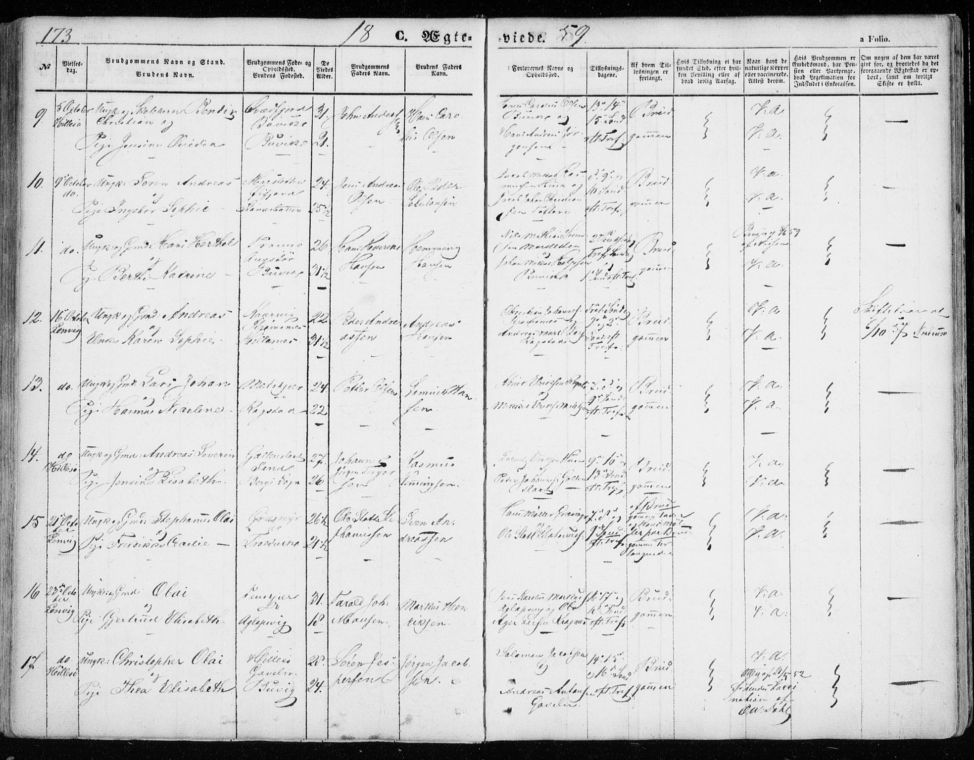 Lenvik sokneprestembete, SATØ/S-1310/H/Ha/Haa/L0007kirke: Parish register (official) no. 7, 1855-1865, p. 173