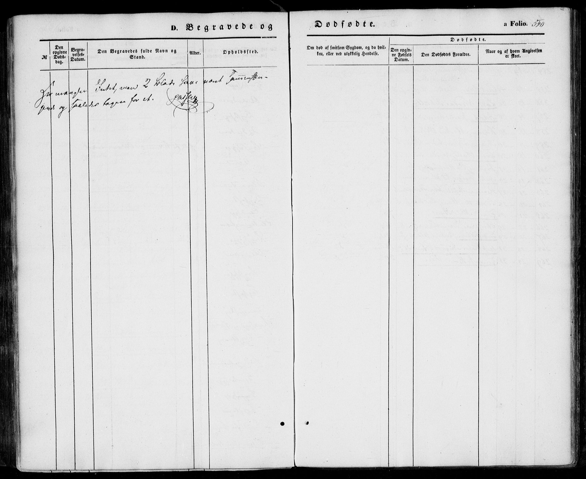 Kristiansand domprosti, SAK/1112-0006/F/Fa/L0014: Parish register (official) no. A 14, 1852-1867, p. 540