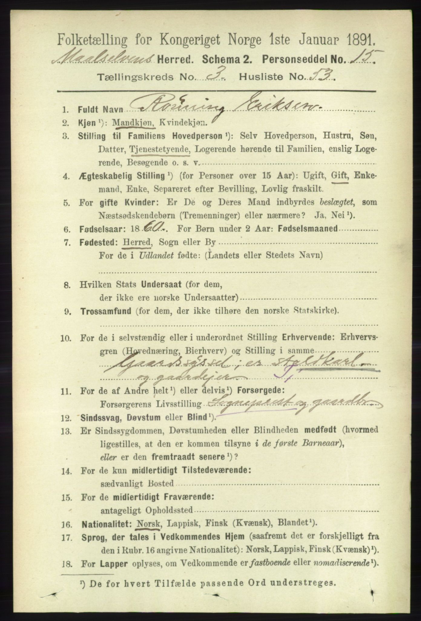 RA, 1891 census for 1924 Målselv, 1891, p. 968