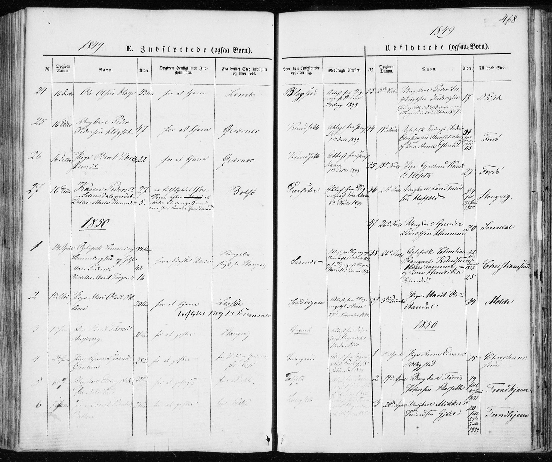 Ministerialprotokoller, klokkerbøker og fødselsregistre - Møre og Romsdal, SAT/A-1454/586/L0984: Parish register (official) no. 586A10, 1844-1856, p. 468