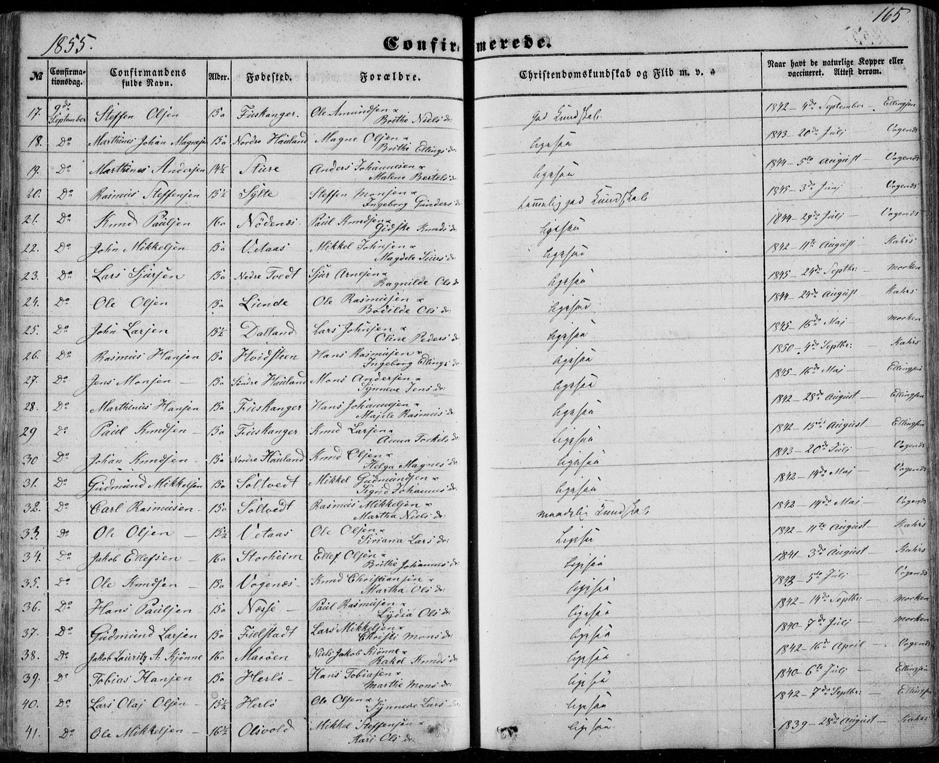 Manger sokneprestembete, SAB/A-76801/H/Haa: Parish register (official) no. A 6, 1849-1859, p. 165