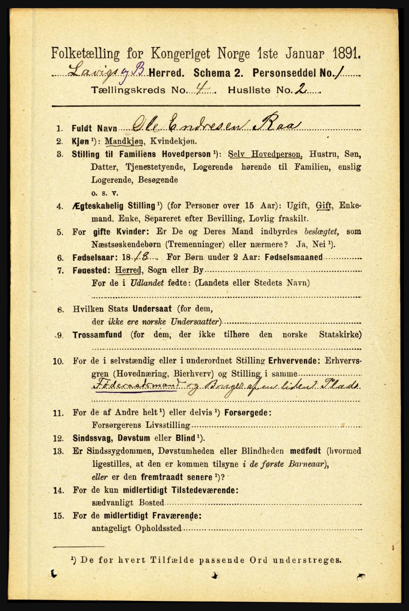 RA, 1891 census for 1415 Lavik og Brekke, 1891, p. 789