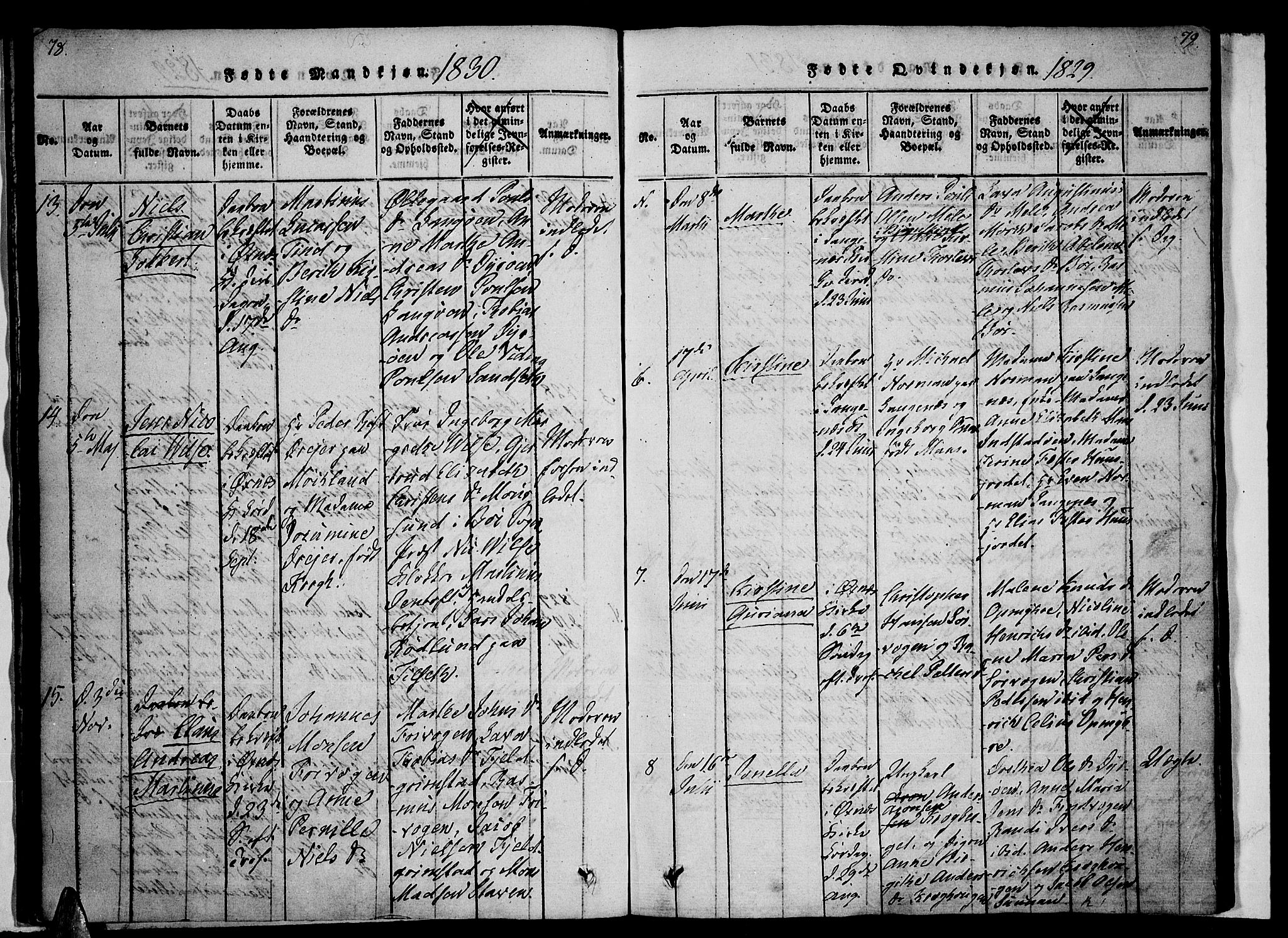 Ministerialprotokoller, klokkerbøker og fødselsregistre - Nordland, AV/SAT-A-1459/893/L1331: Parish register (official) no. 893A04, 1820-1840, p. 78-79