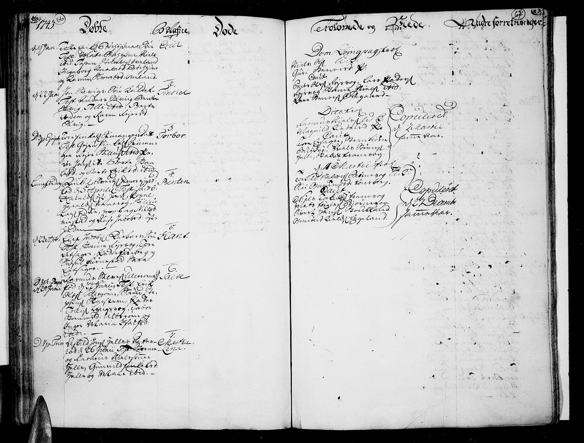 Lista sokneprestkontor, AV/SAK-1111-0027/F/Fa/L0002: Parish register (official) no. A 2 /3, 1726-1751, p. 66-67