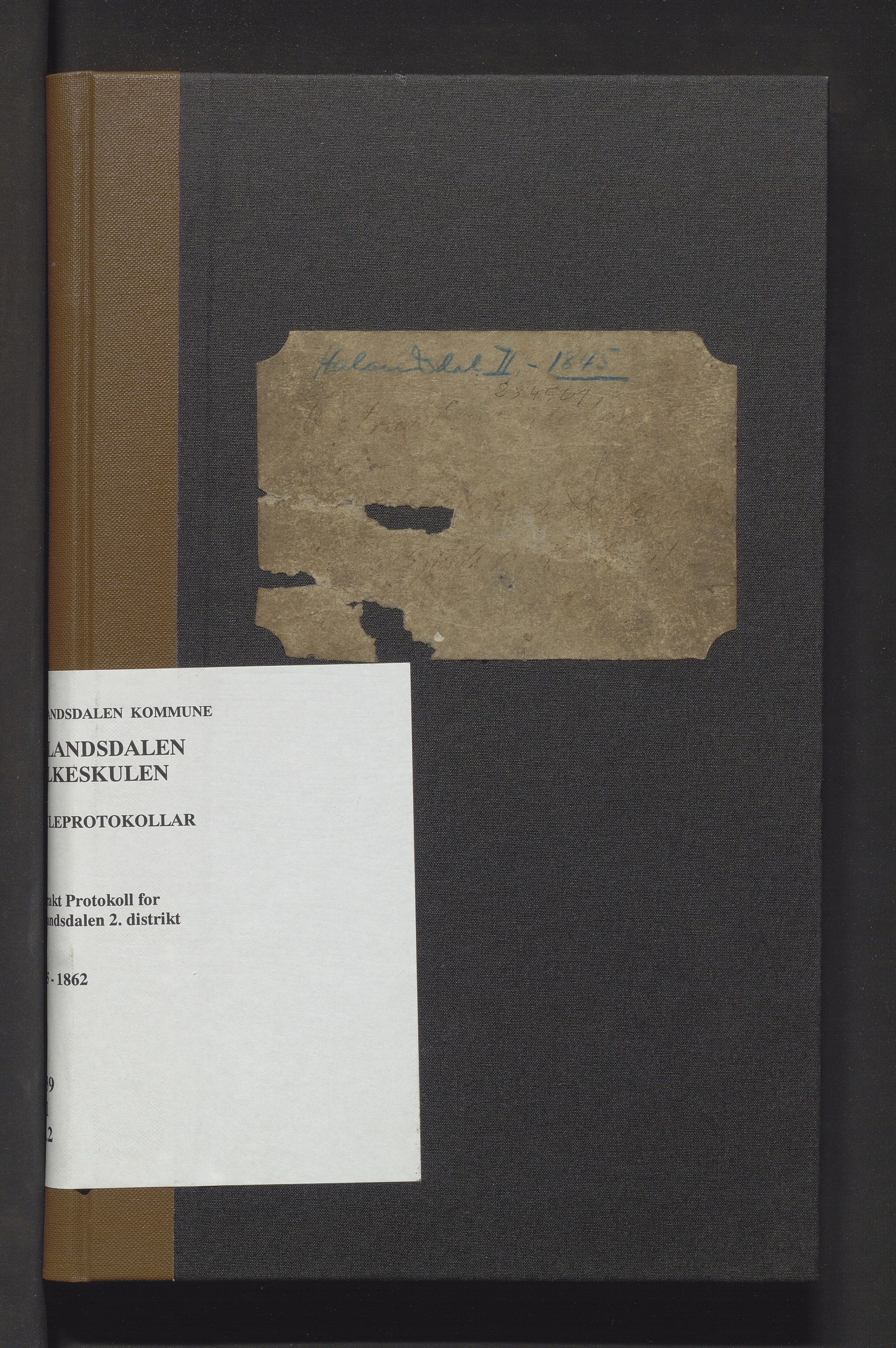 Hålandsdalen kommune. Barneskulane, IKAH/1239-231/F/Fa/L0002: Skuleprotokoll for 2. skuledistrikt i Hålandsdalen eller 10. skuledistrikt i Os prestegjeld, 1848-1862