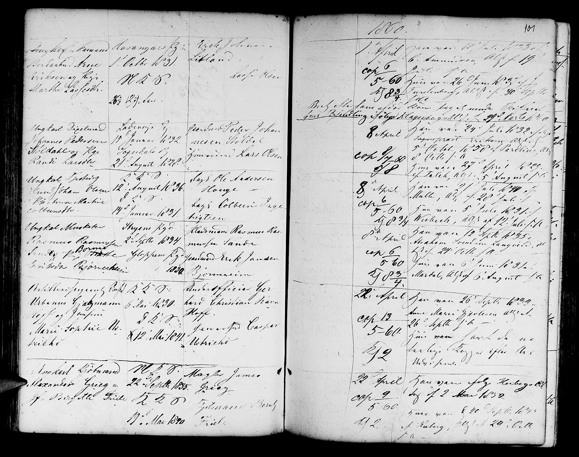 Korskirken sokneprestembete, SAB/A-76101/H/Haa/L0009: Parish register (official) no. A 9, 1743-1861, p. 101