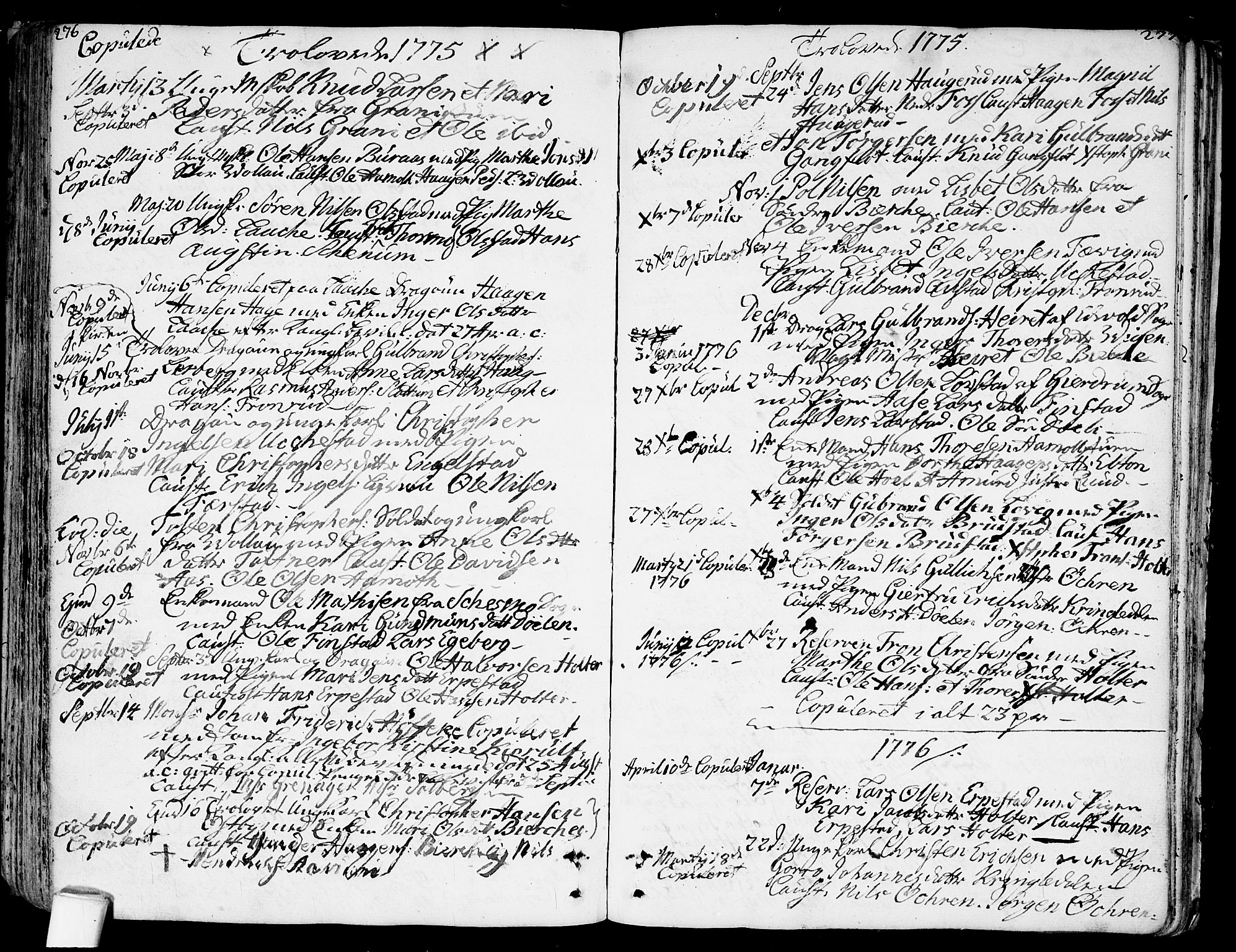 Nannestad prestekontor Kirkebøker, AV/SAO-A-10414a/F/Fa/L0007: Parish register (official) no. I 7, 1754-1791, p. 276-277