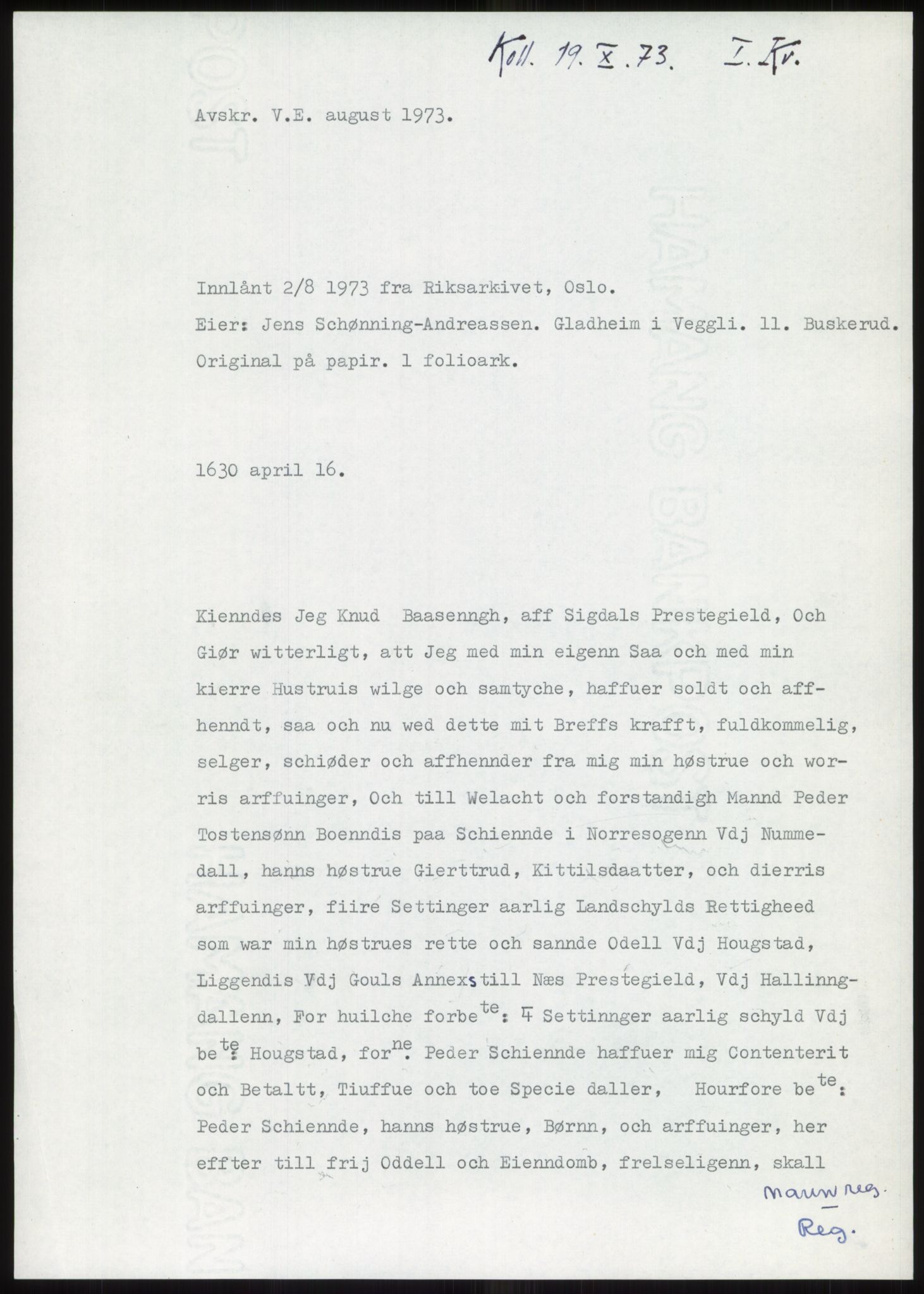 Samlinger til kildeutgivelse, Diplomavskriftsamlingen, RA/EA-4053/H/Ha, p. 98