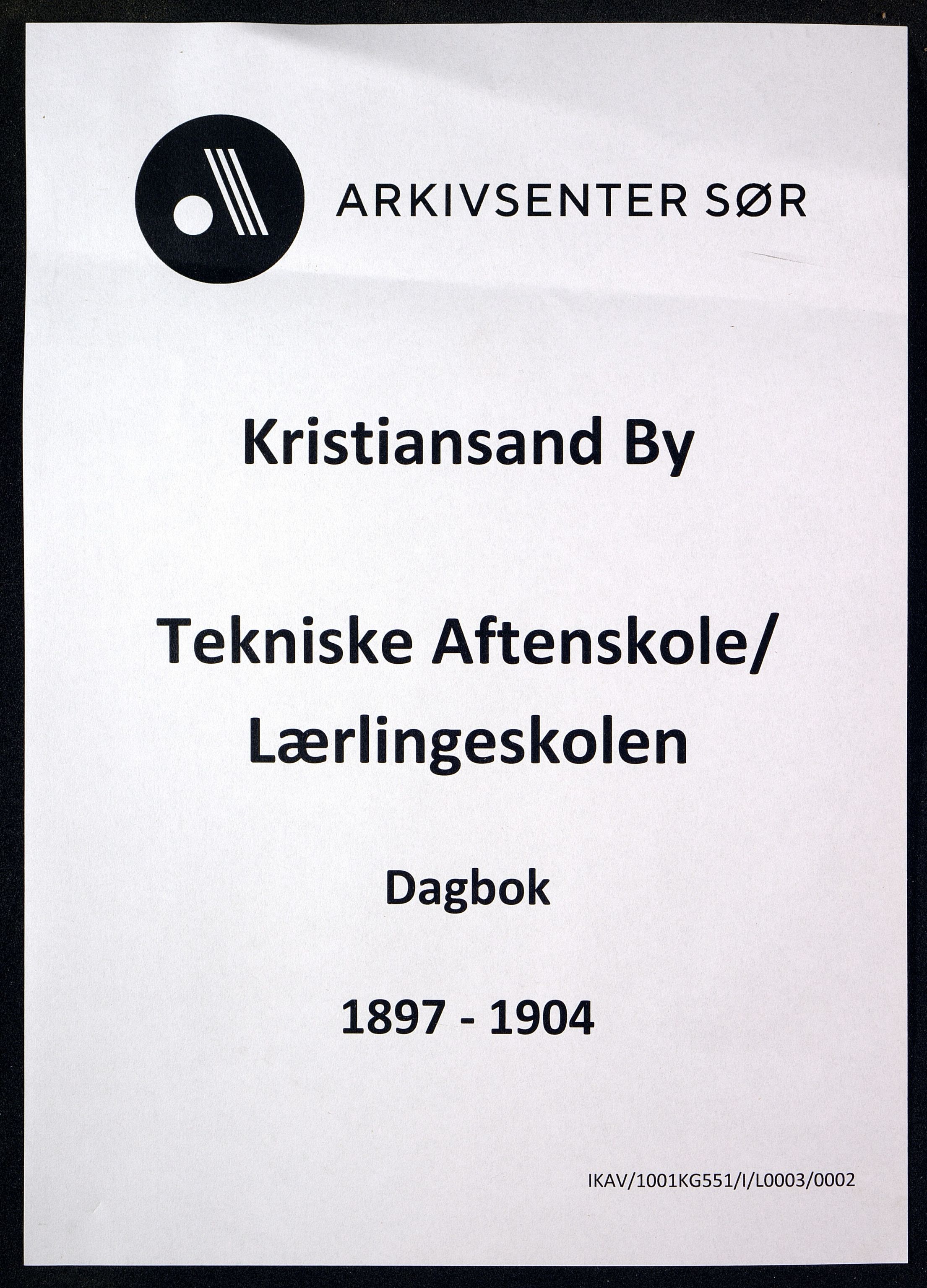 Kristiansand By - Kristiansand Tekniske Aftenskole/Lærlingeskolen, IKAV/1001KG551/I/L0003/0002: Dagbøker / Dagbok, 1897-1904