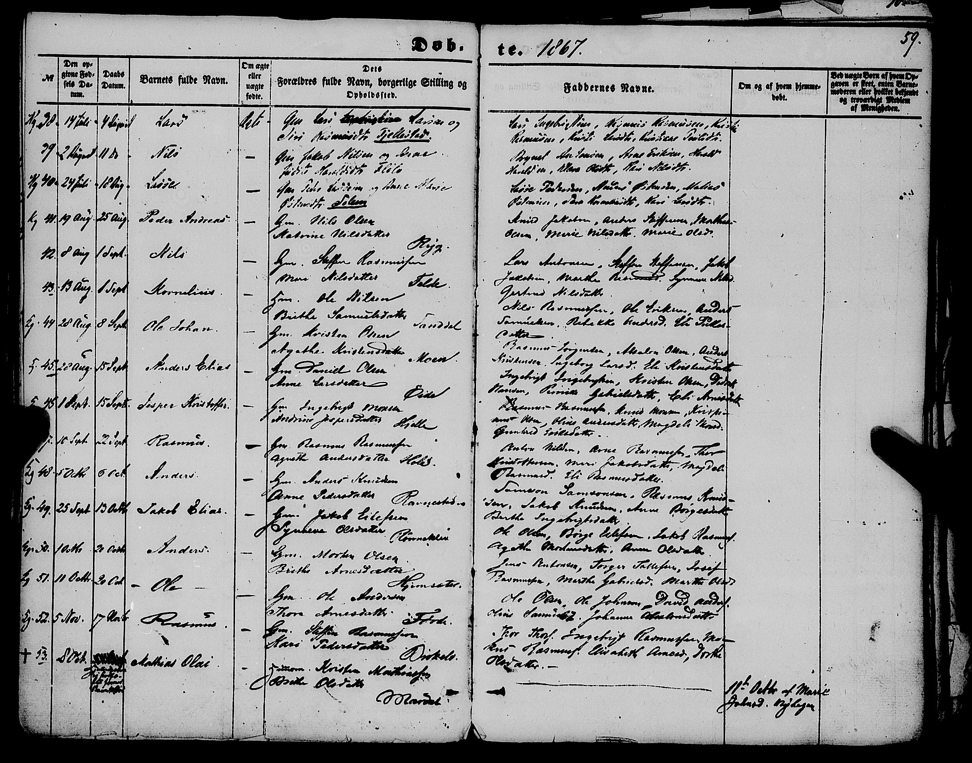 Gloppen sokneprestembete, AV/SAB-A-80101/H/Haa/Haaa/L0009: Parish register (official) no. A 9, 1855-1870, p. 59