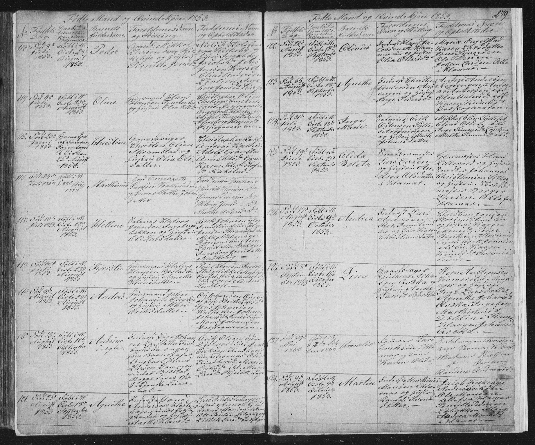 Vang prestekontor, Hedmark, AV/SAH-PREST-008/H/Ha/Hab/L0008: Parish register (copy) no. 8, 1832-1854, p. 279