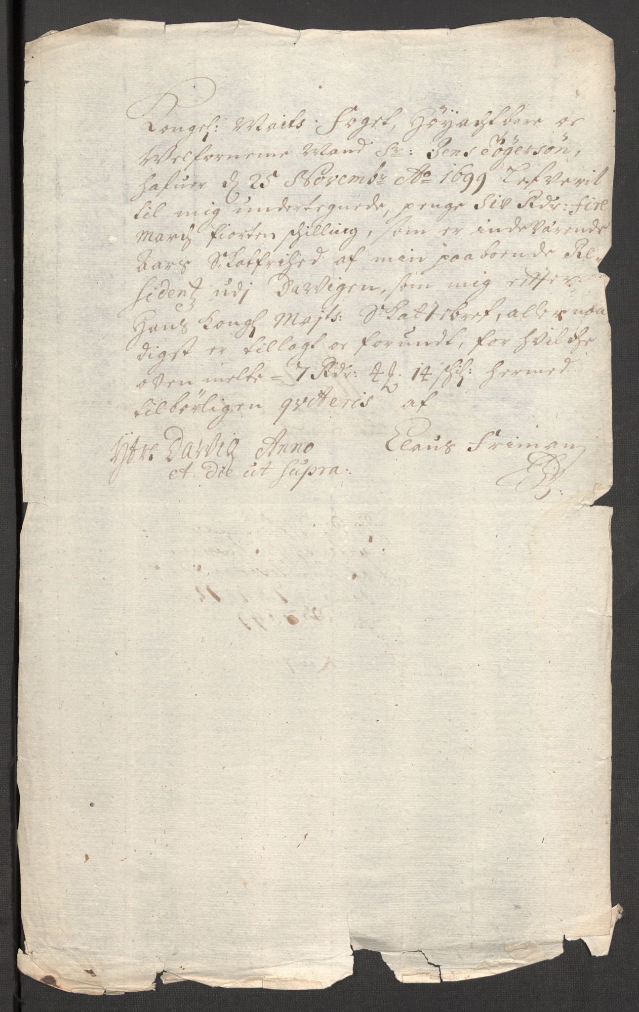 Rentekammeret inntil 1814, Reviderte regnskaper, Fogderegnskap, AV/RA-EA-4092/R53/L3424: Fogderegnskap Sunn- og Nordfjord, 1699, p. 379