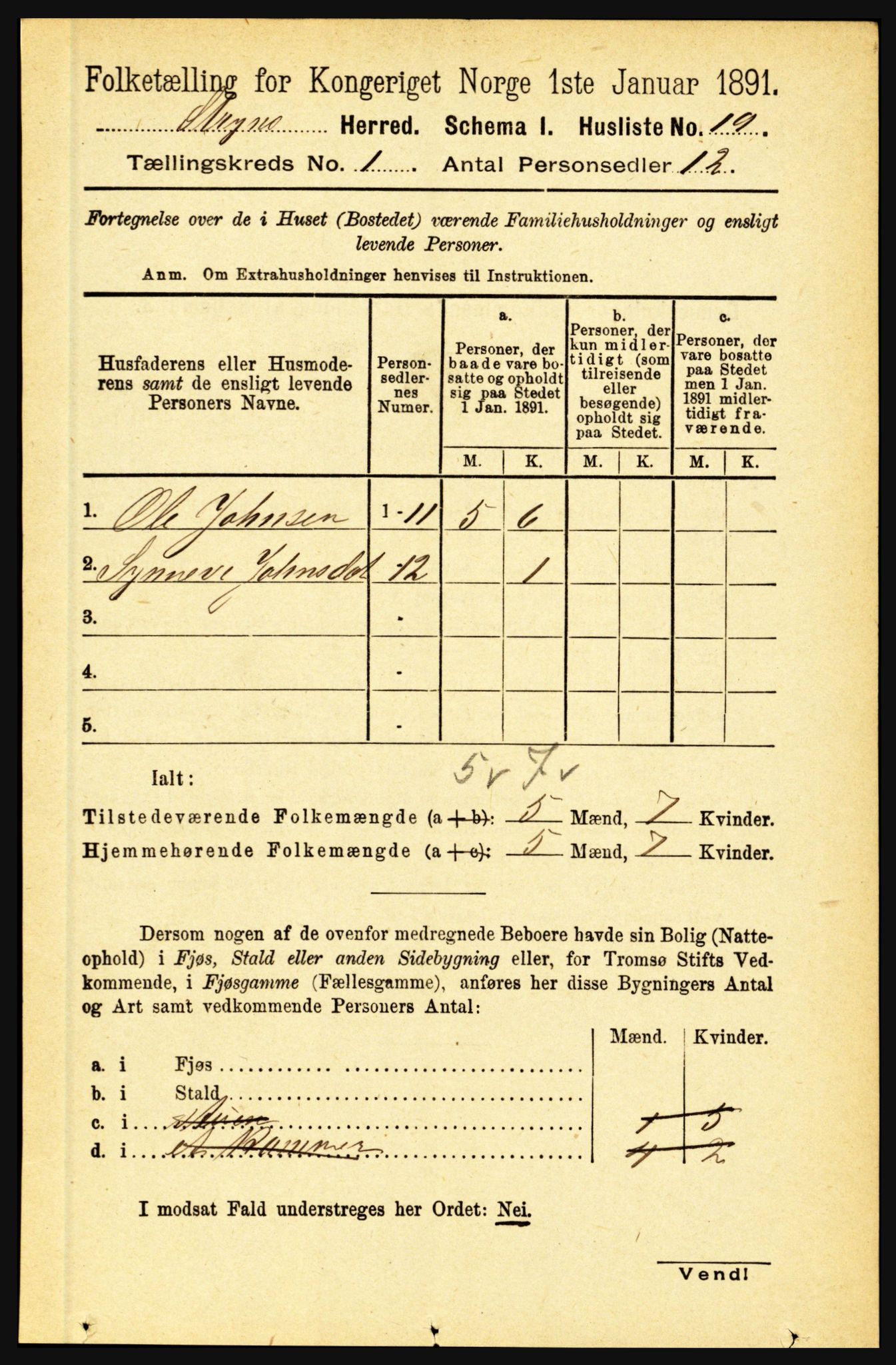 RA, 1891 census for 1448 Stryn, 1891, p. 47