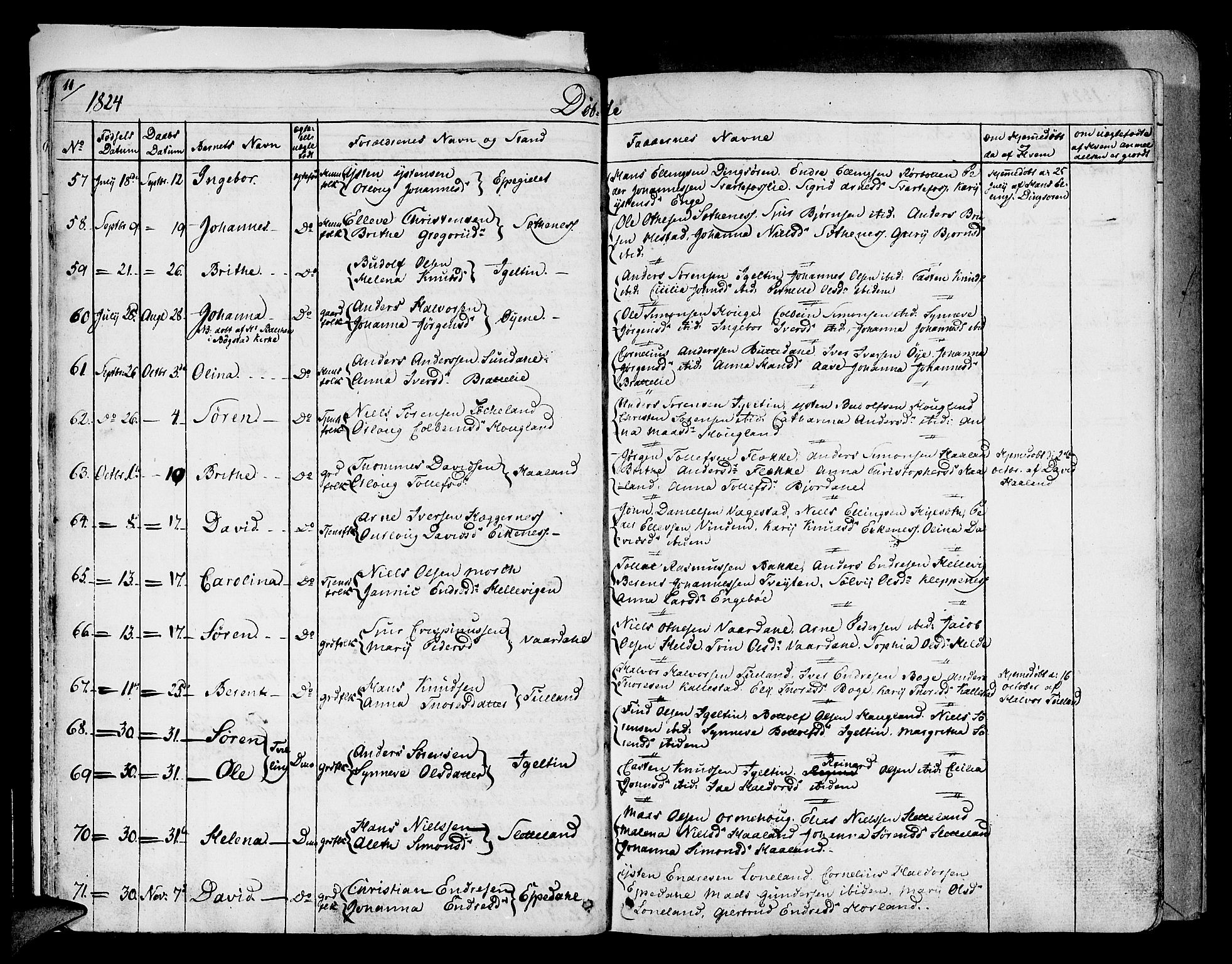 Fjaler sokneprestembete, AV/SAB-A-79801/H/Haa/Haaa/L0005: Parish register (official) no. A 5, 1821-1835, p. 11