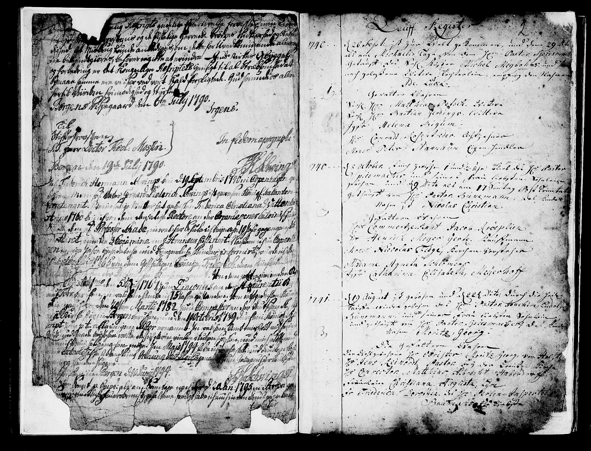 Mariakirken Sokneprestembete, SAB/A-76901/H/Haa/L0001: Parish register (official) no. A 1, 1740-1784, p. 2