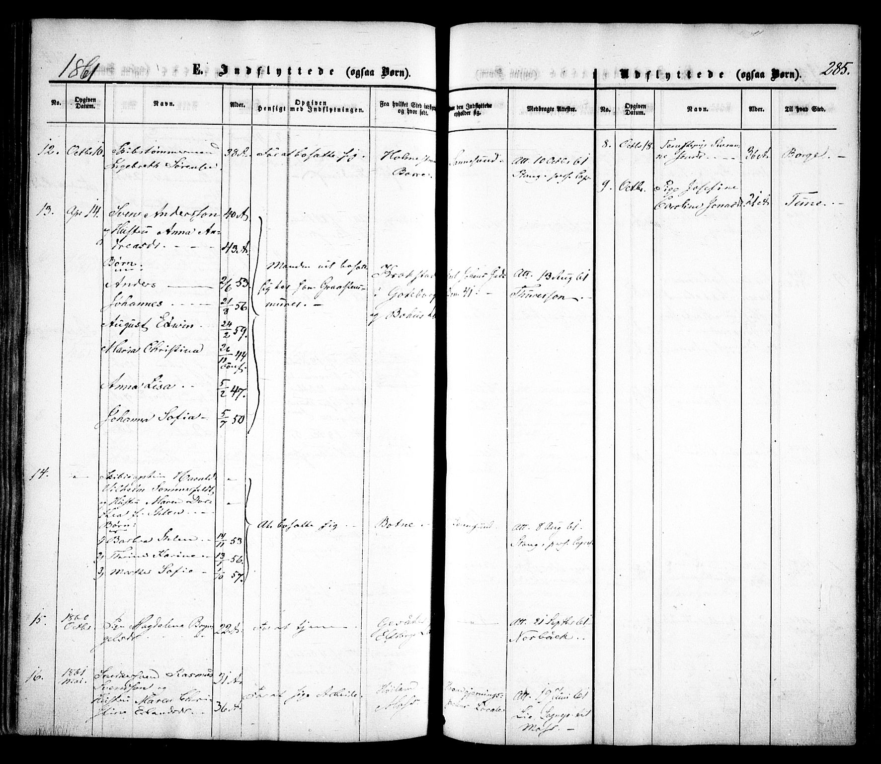 Sarpsborg prestekontor Kirkebøker, AV/SAO-A-2006/F/Fa/L0001: Parish register (official) no. 1, 1859-1868, p. 285